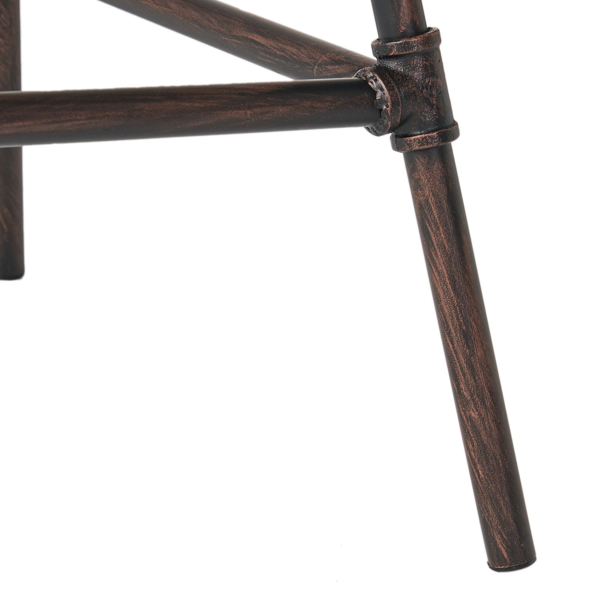 Industrial Outdoor Patio Plumber's Iron Frame Swivel Barstool With Cushions, Height Adjustable