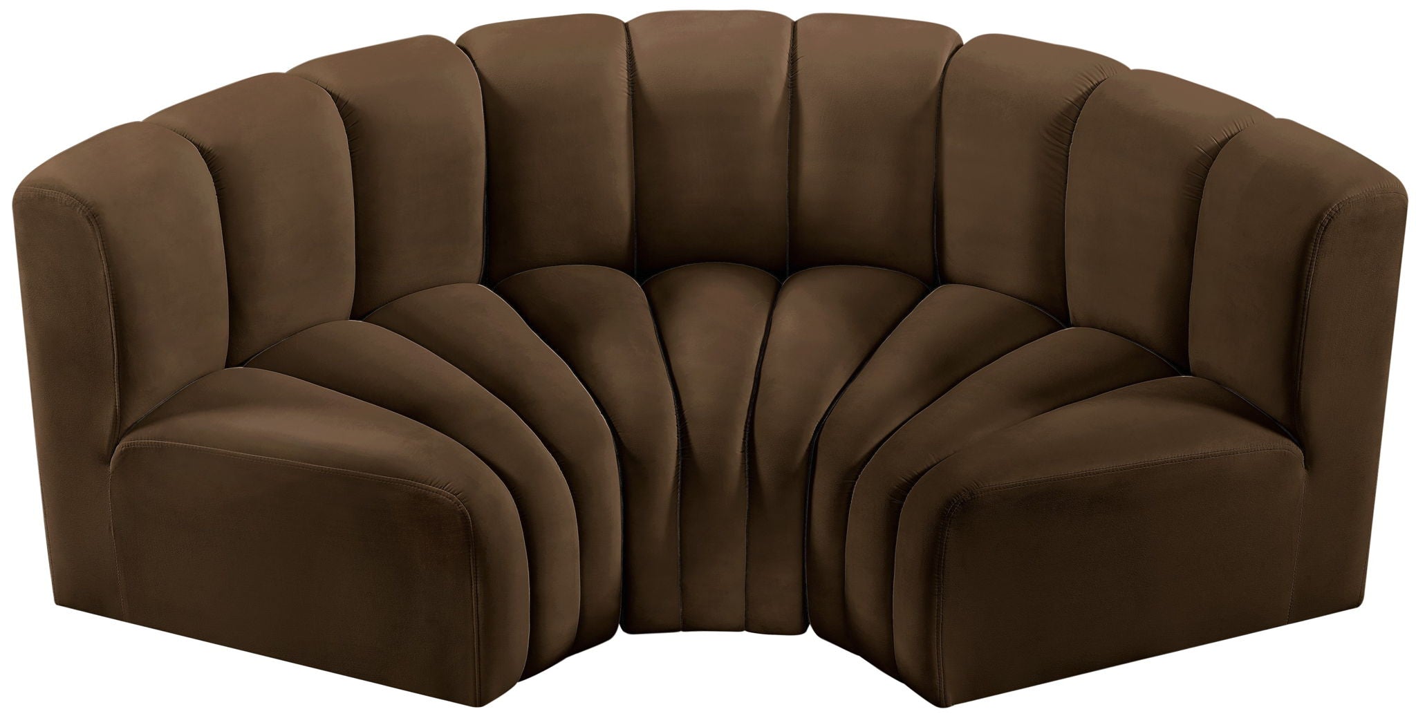 Arc - Velvet 3 Piece Modular U-Shaped Sofa