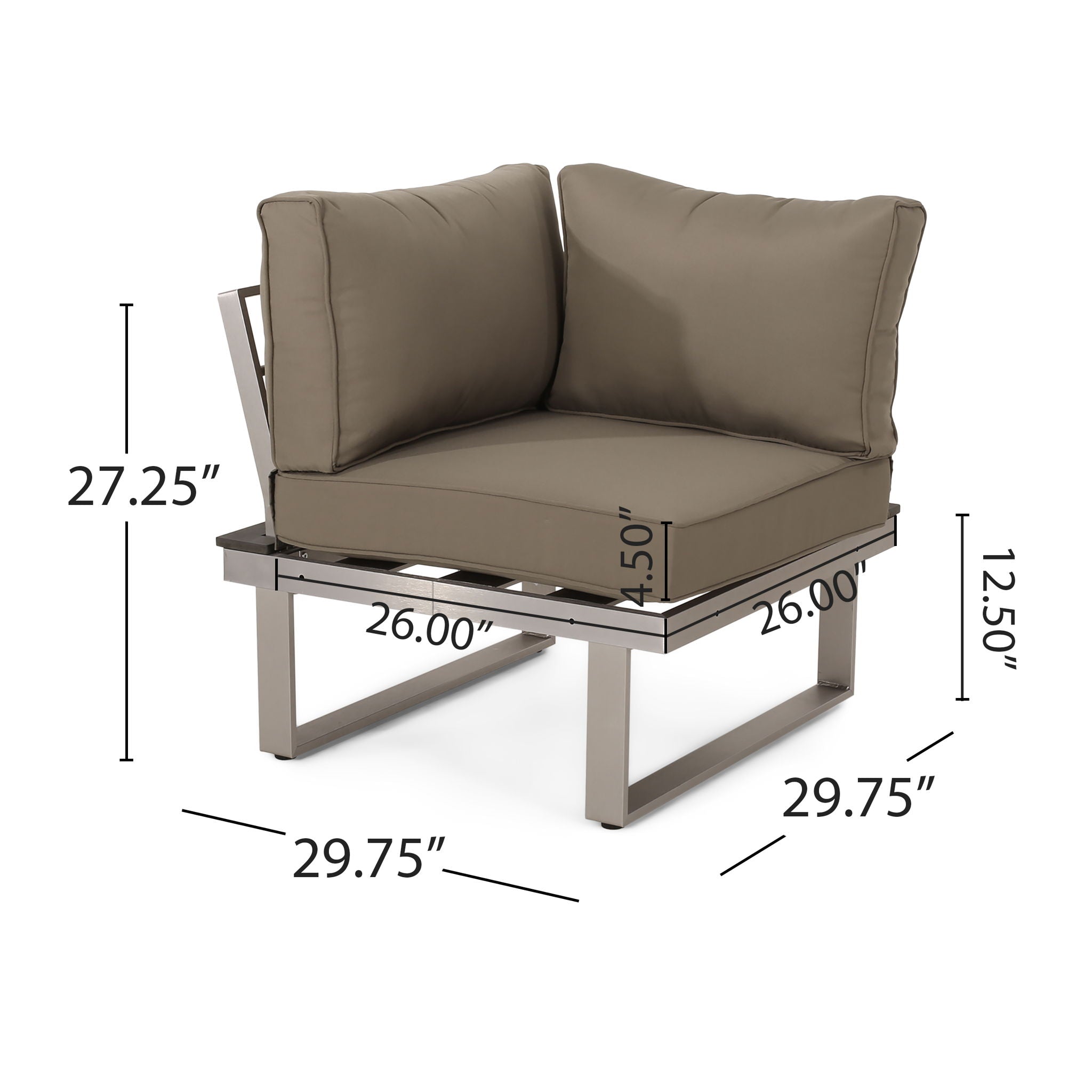 Sterling - Outdoor V Shaped 5 Seater Sofa Set With Cushions