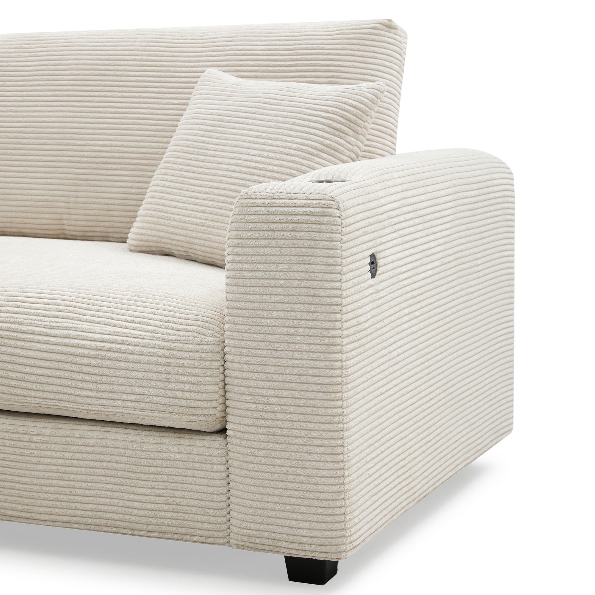 Oversized Sectional L Shaped Cloud Couch With USB Charging Port Cup Holder Deep And Wide Seat Sofa With Chaise Comfy