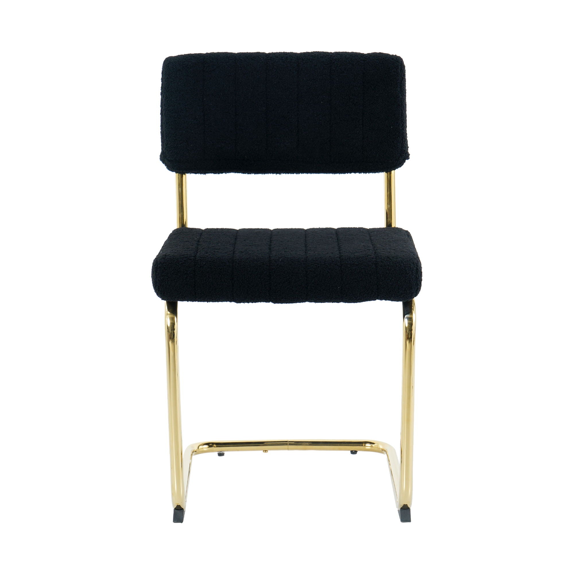 Modern Light Luxury Dining Chair With Metal Legs And Bow Design