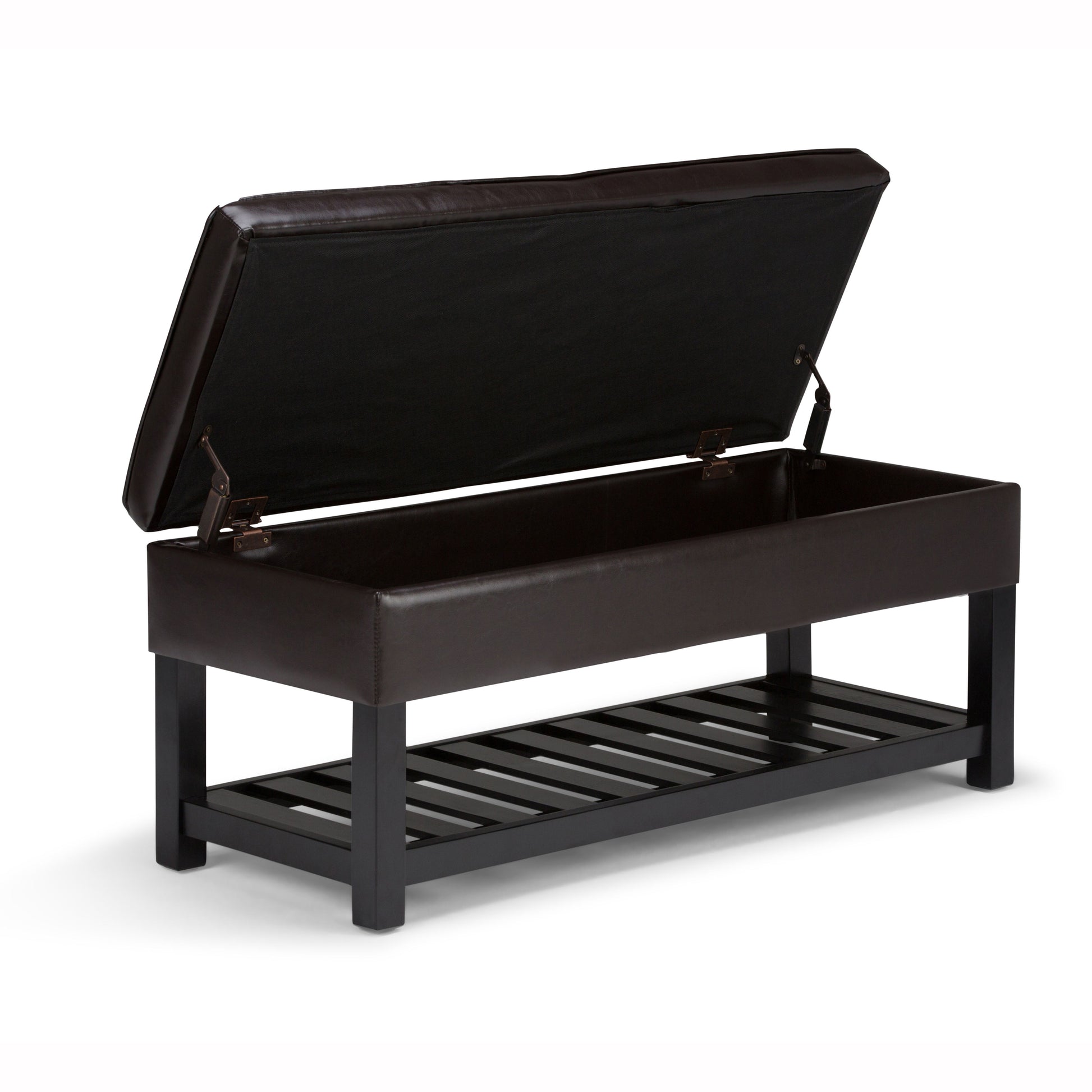 Cosmopolitan - Storage Ottoman Bench With Open Bottom - Tanners Brown - Best Buy Furniture