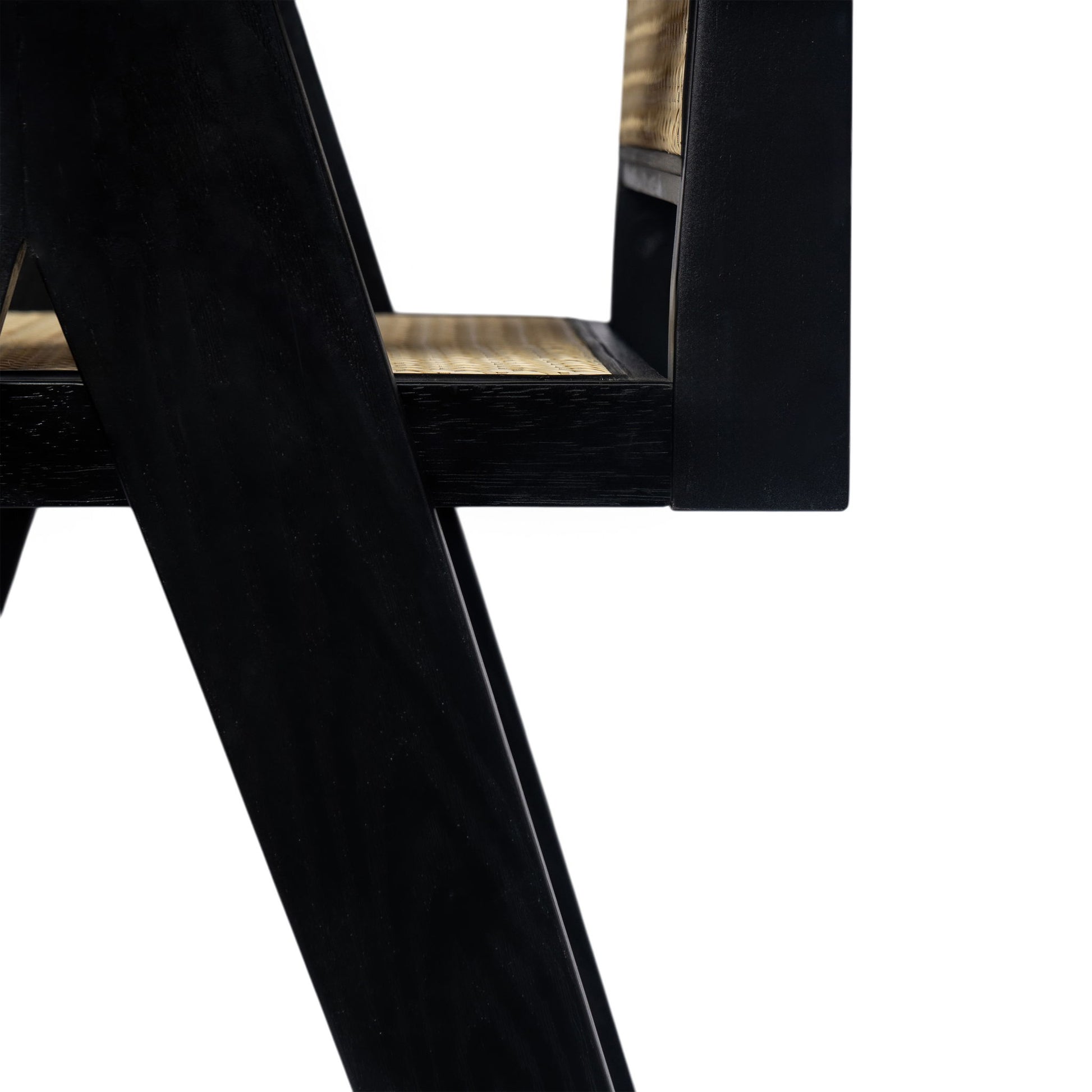 Modern Minimalist Bar Stool With Cane Seat - Black / Natural - Best Buy Furniture