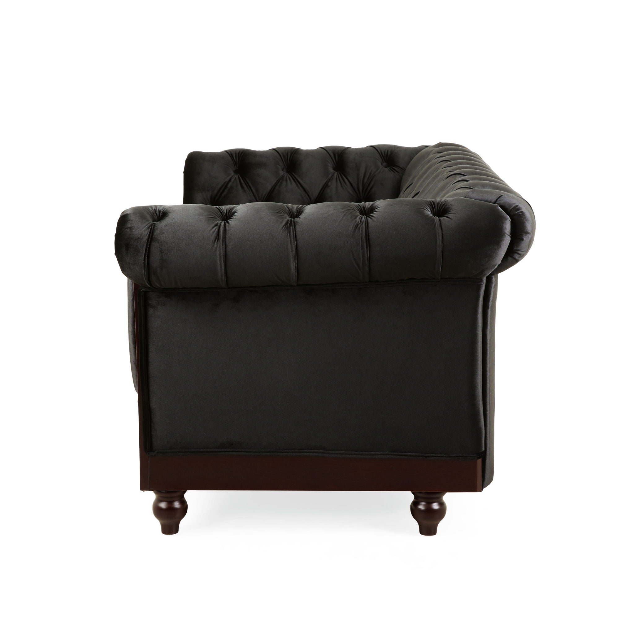 Chesterfield Velvet Loveseat Sofa, 2 Person Rolled Arm Upholstered Couch