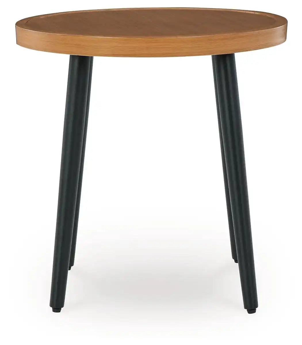 Horizon Hall - Round End Table - Two-tone Brown - Best Buy Furniture