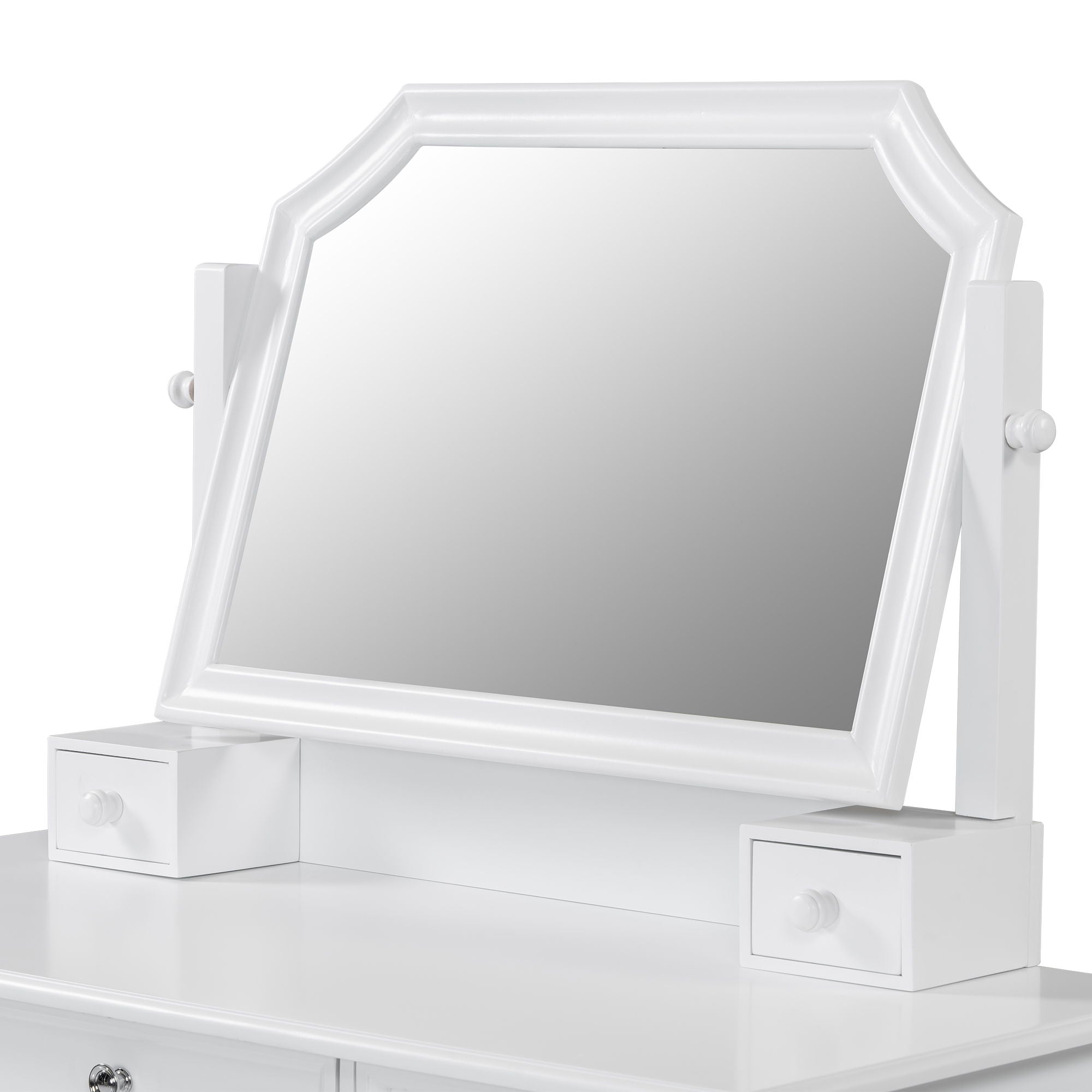 Elegant Makeup Vanity Desk With Adjustable Mirror And Storage And Construction - White - Best Buy Furniture