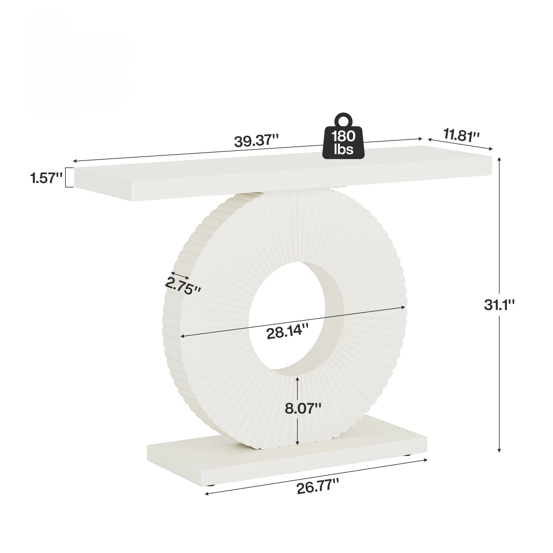 Modern Console Table With Sculptural Geometric Base