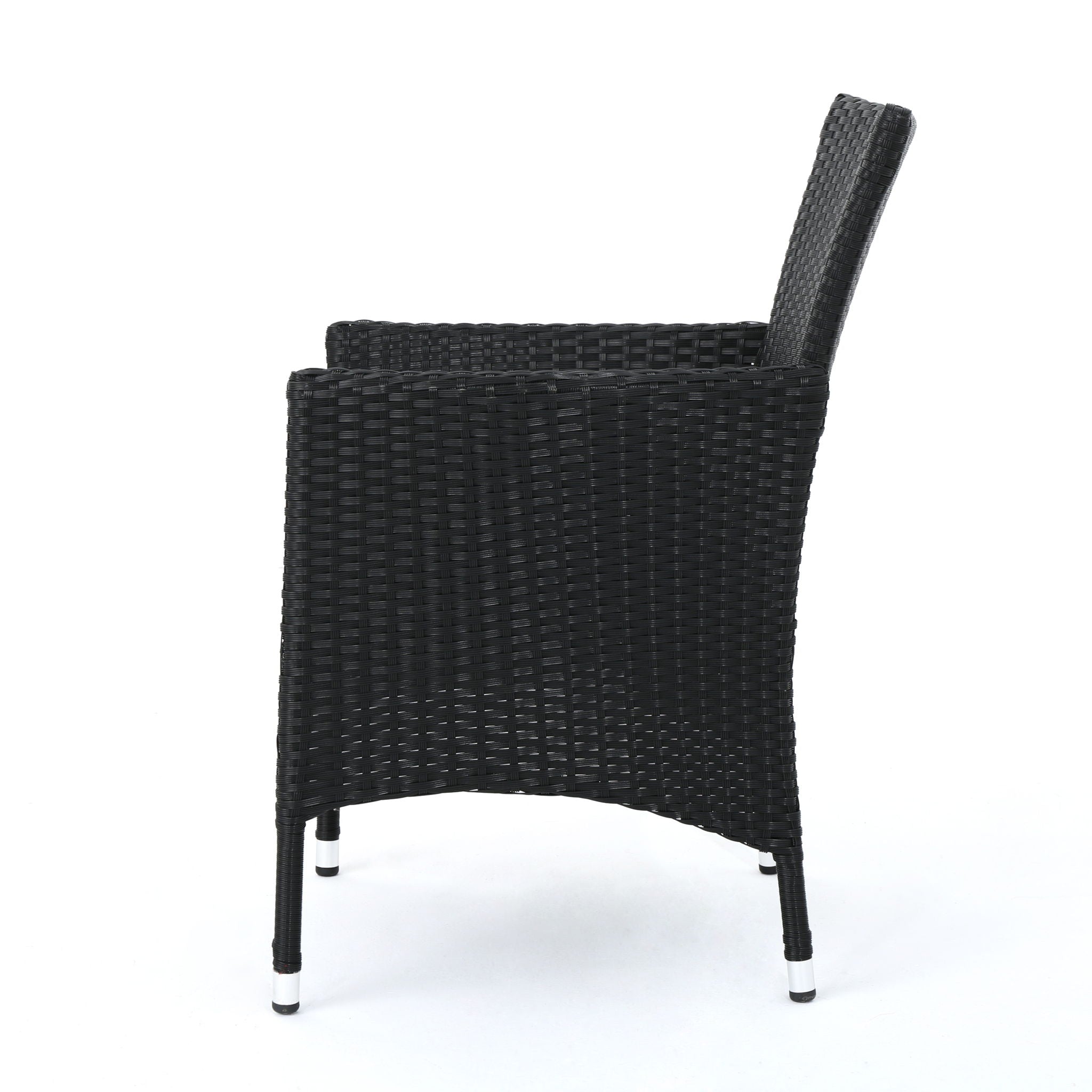 Dimensional Outdoor Dining Chair With Cushion Seat And Iron Frame (Set of 2)