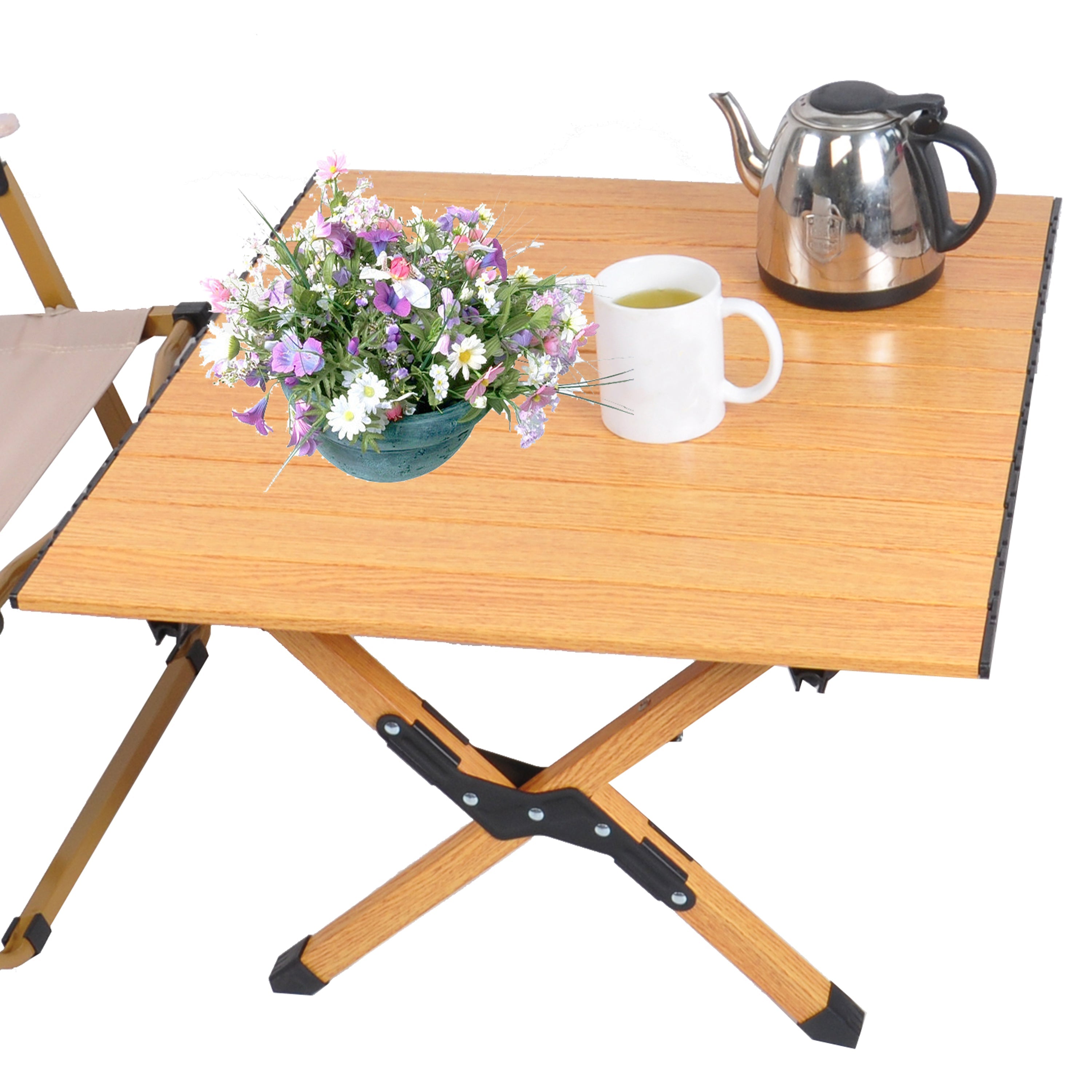 Portable picnic table, rollable aluminum alloy table top with folding solid X-shaped frame ZB1001MW - Best Buy Furniture
