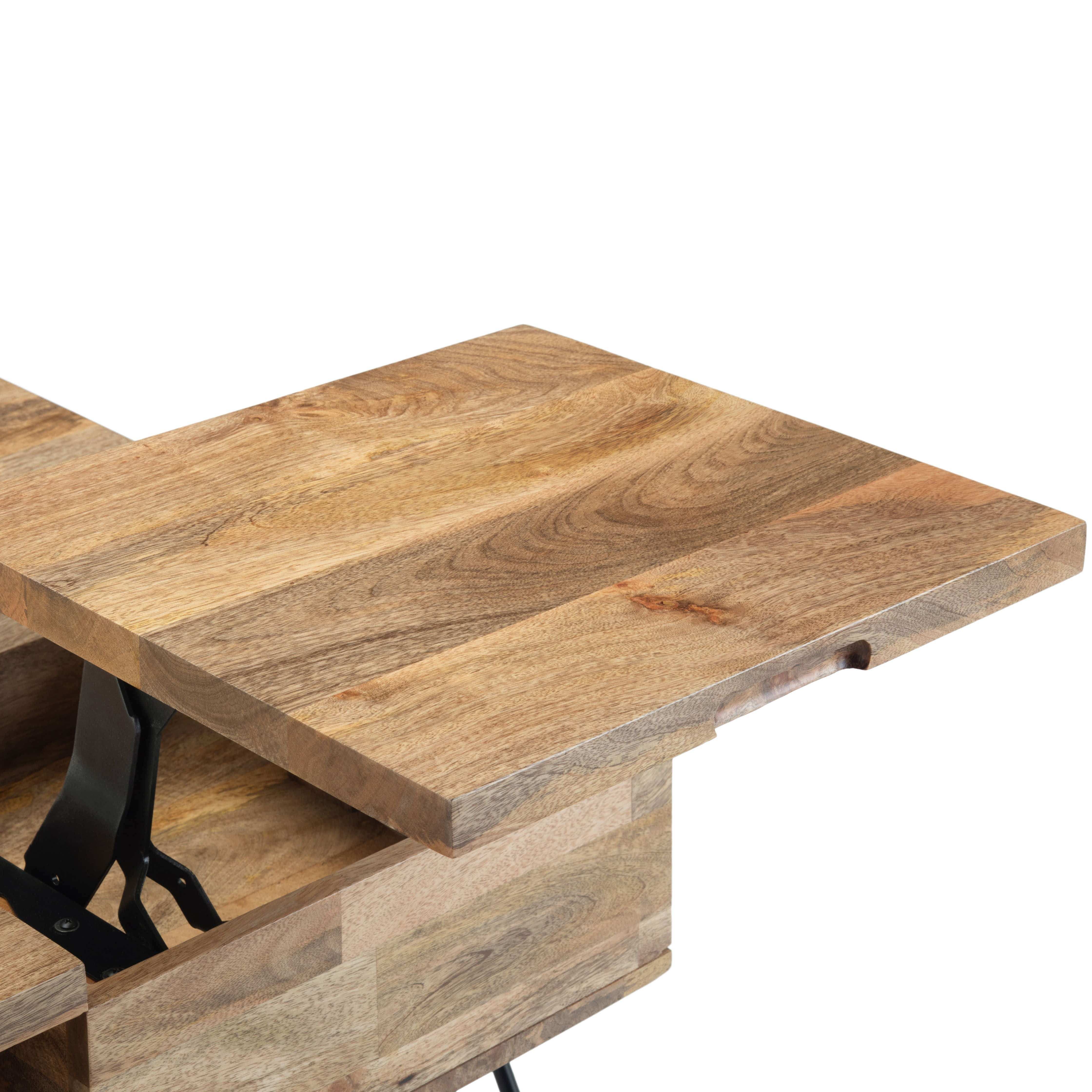 Hunter - Lift Top Square Coffee Table - Natural - Best Buy Furniture