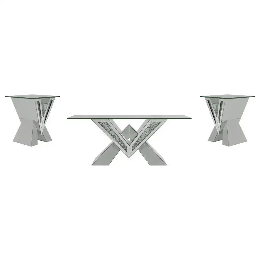Taffeta - Mirrored Coffee Table Set