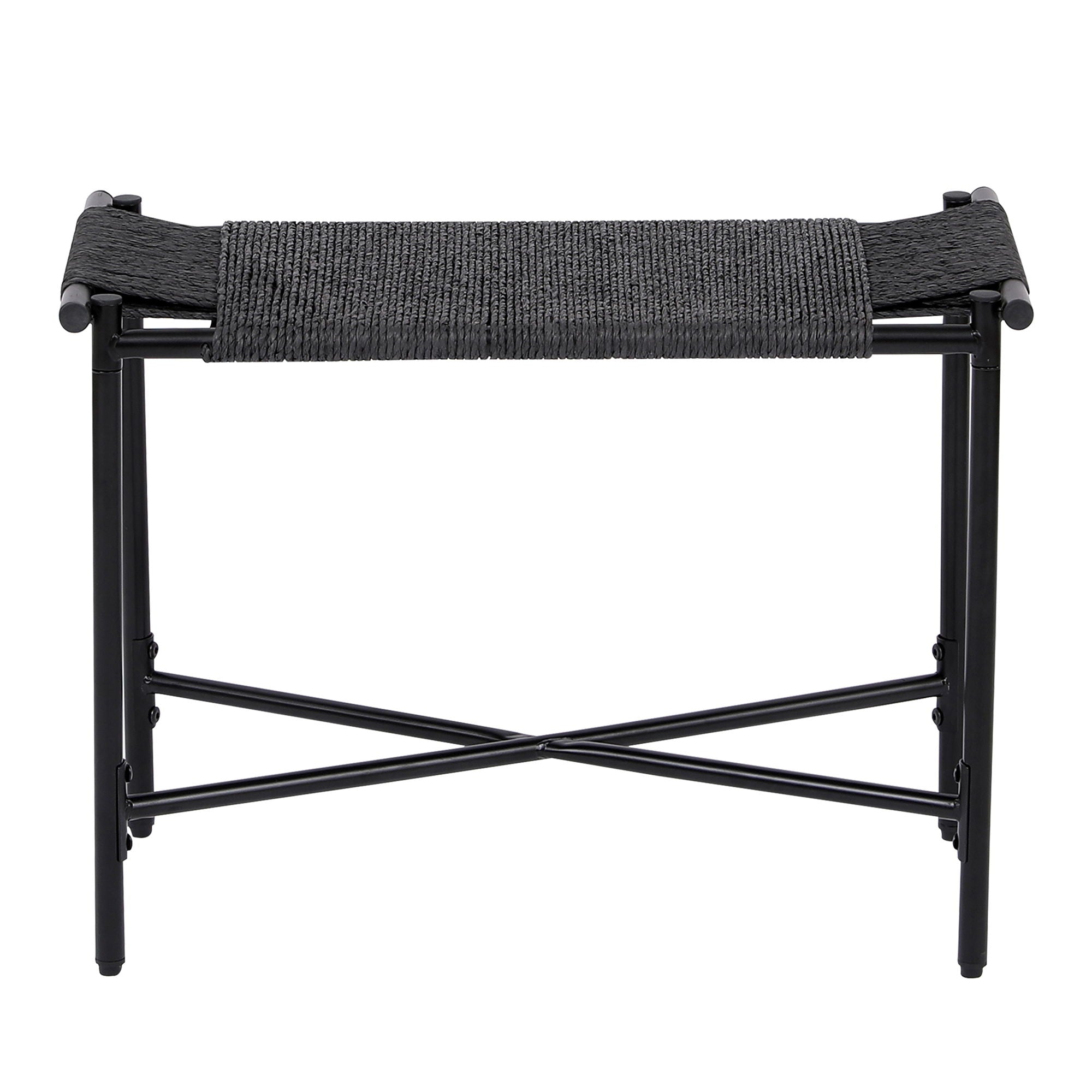 Handwoven Paper Rope Foot Rest Shoes Stools Ottomans For Entryway