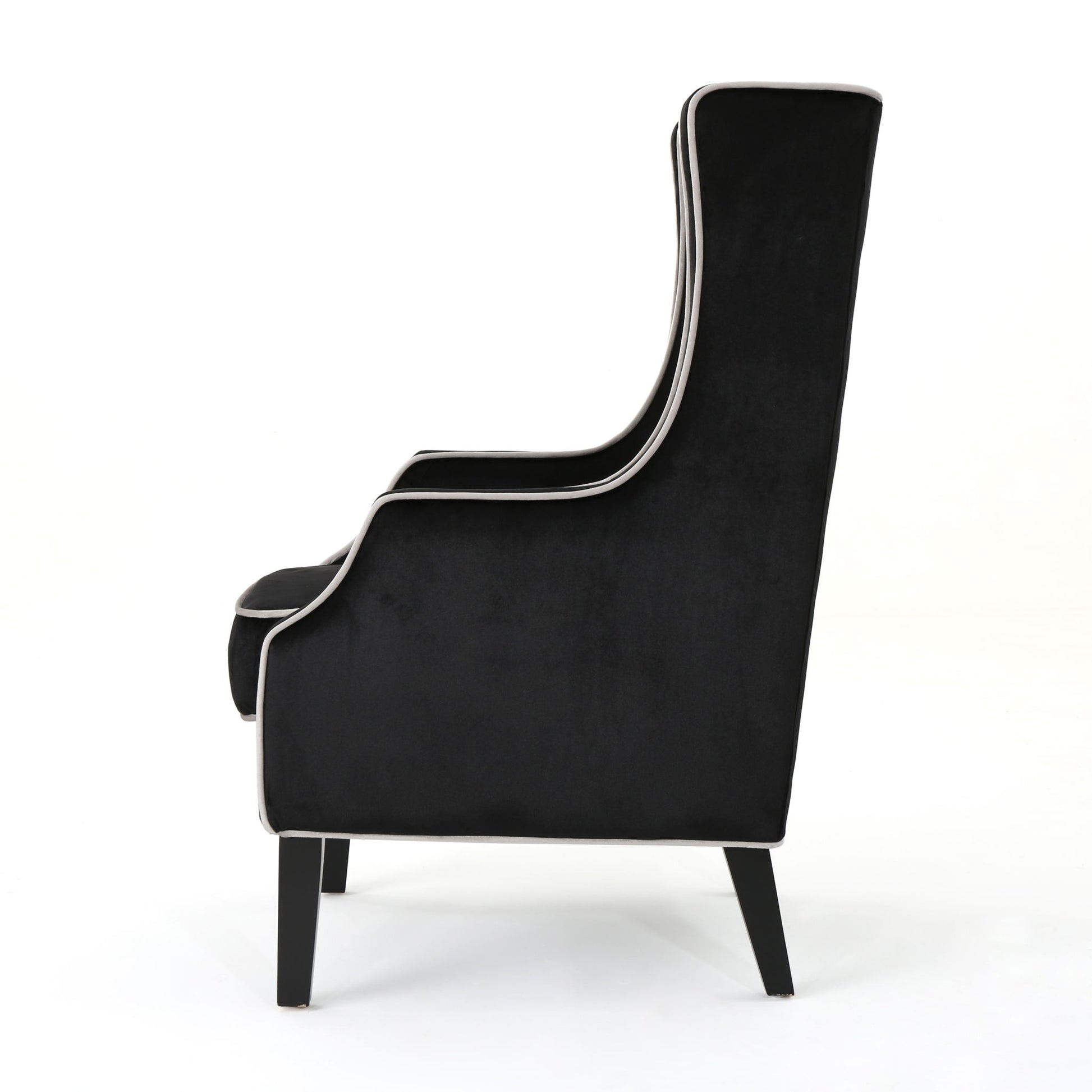 Elegant Velvet Club Chair With Tonal Piping - Best Buy Furniture