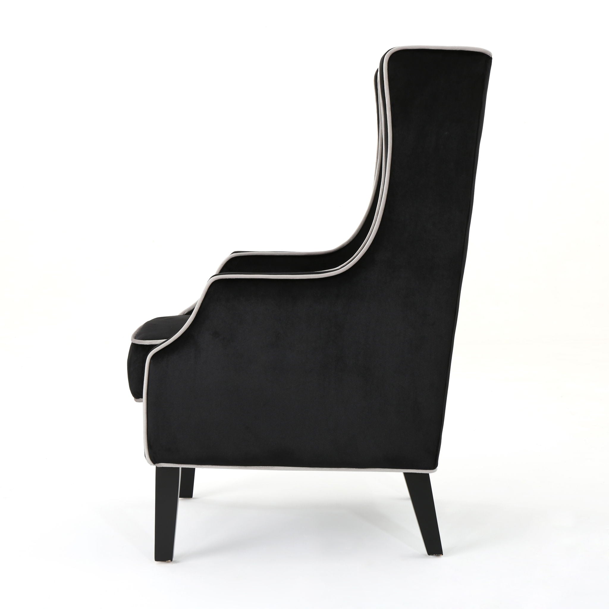 Elegant Velvet Club Chair With Tonal Piping - Best Buy Furniture
