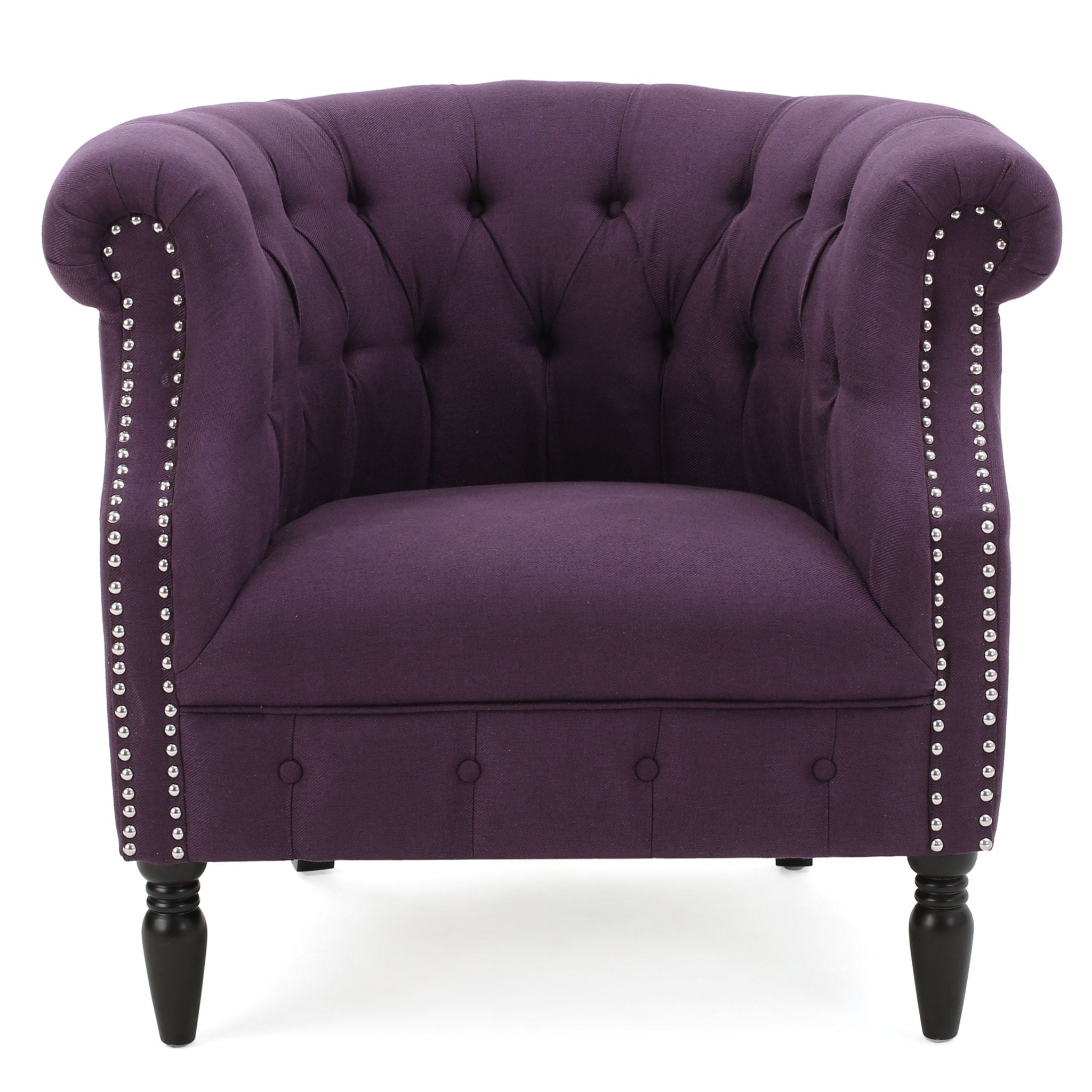 Celestialis - Upholstered Club Chair With Tub Design And Rolled Recessed Armrests