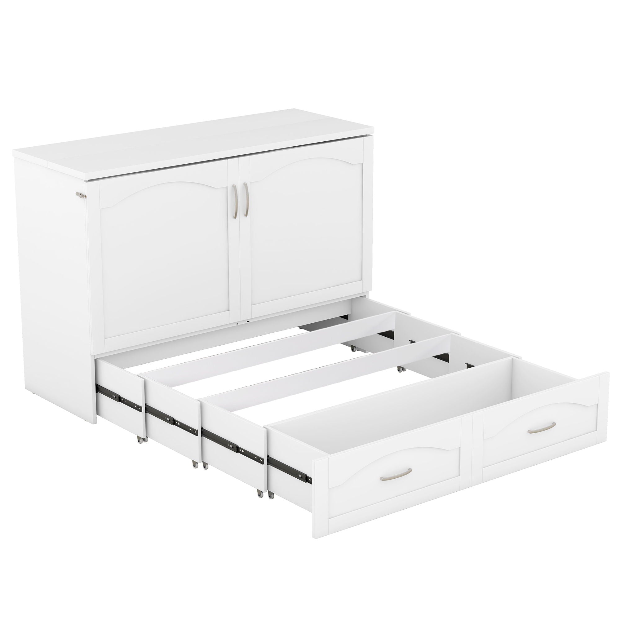 Murphy Wall Bed With Drawer And A Set Of Sockets & USB Ports, Pulley Structure Design