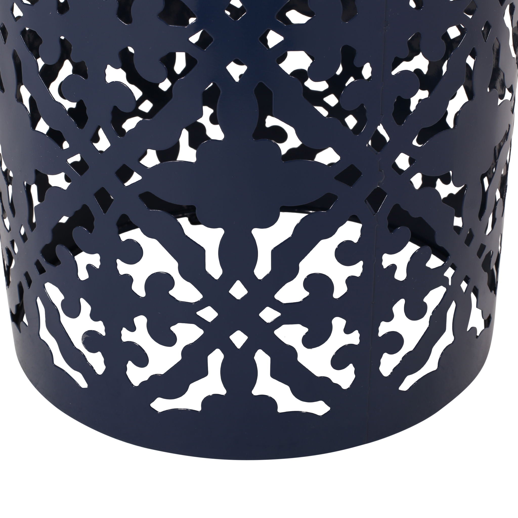 Airy - Outdoor Side Table With Lace Cut Design And Metal Frame