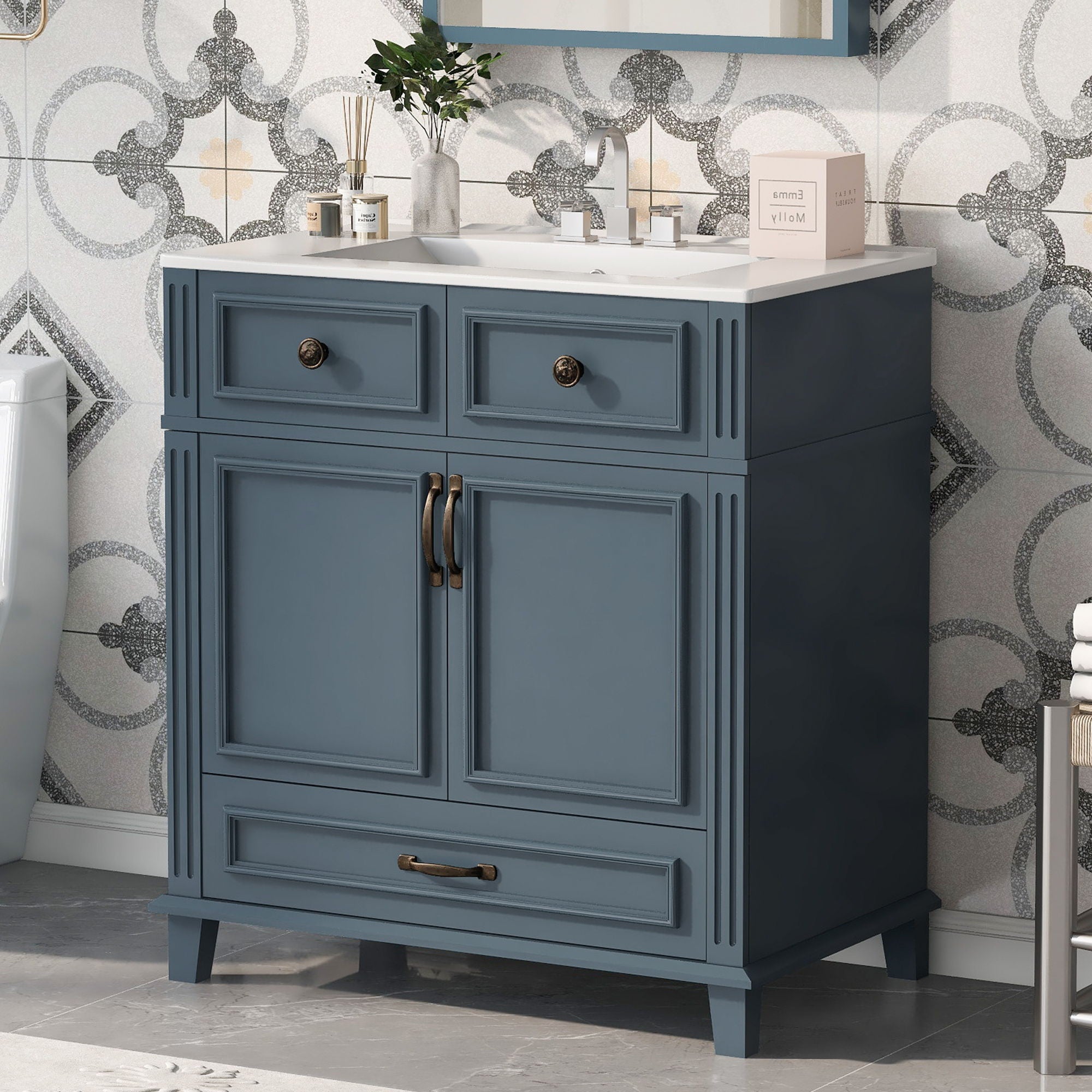 Bathroom Vanity With Sink, Storage Cabinet
