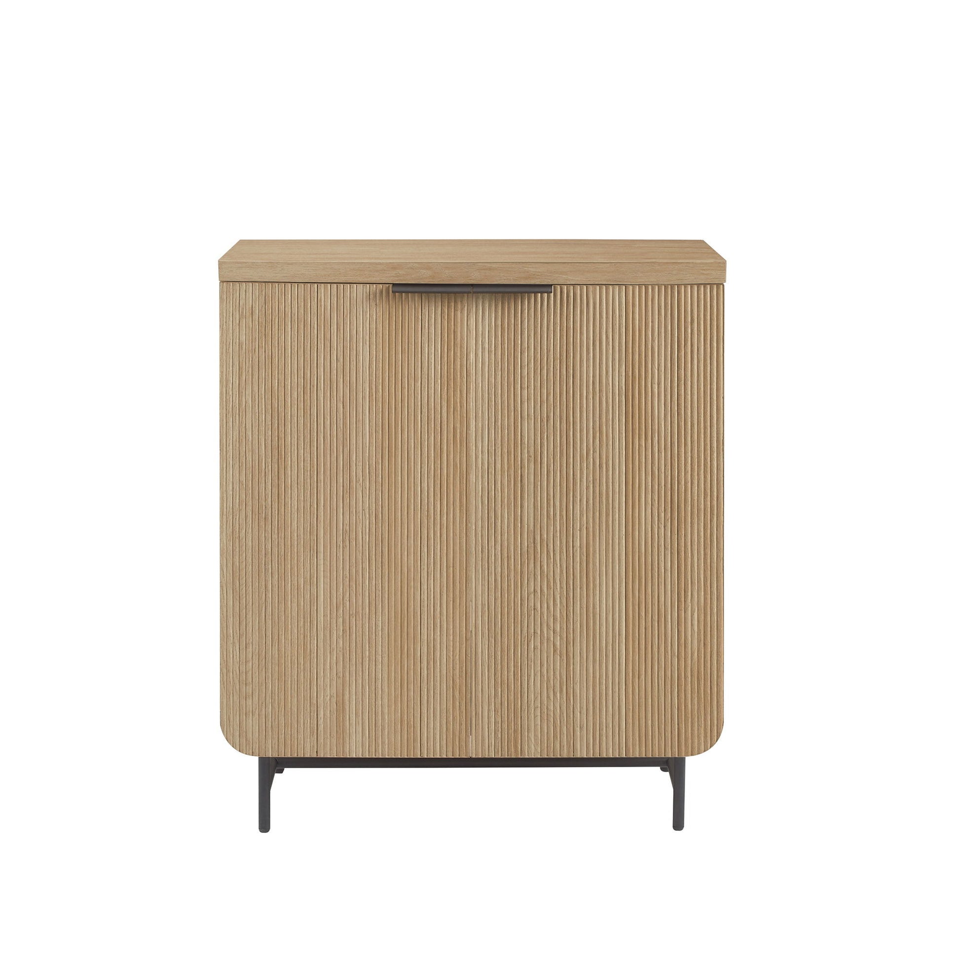 Modern Scandi Fluted Door Storage Console - Coastal Oak - Best Buy Furniture