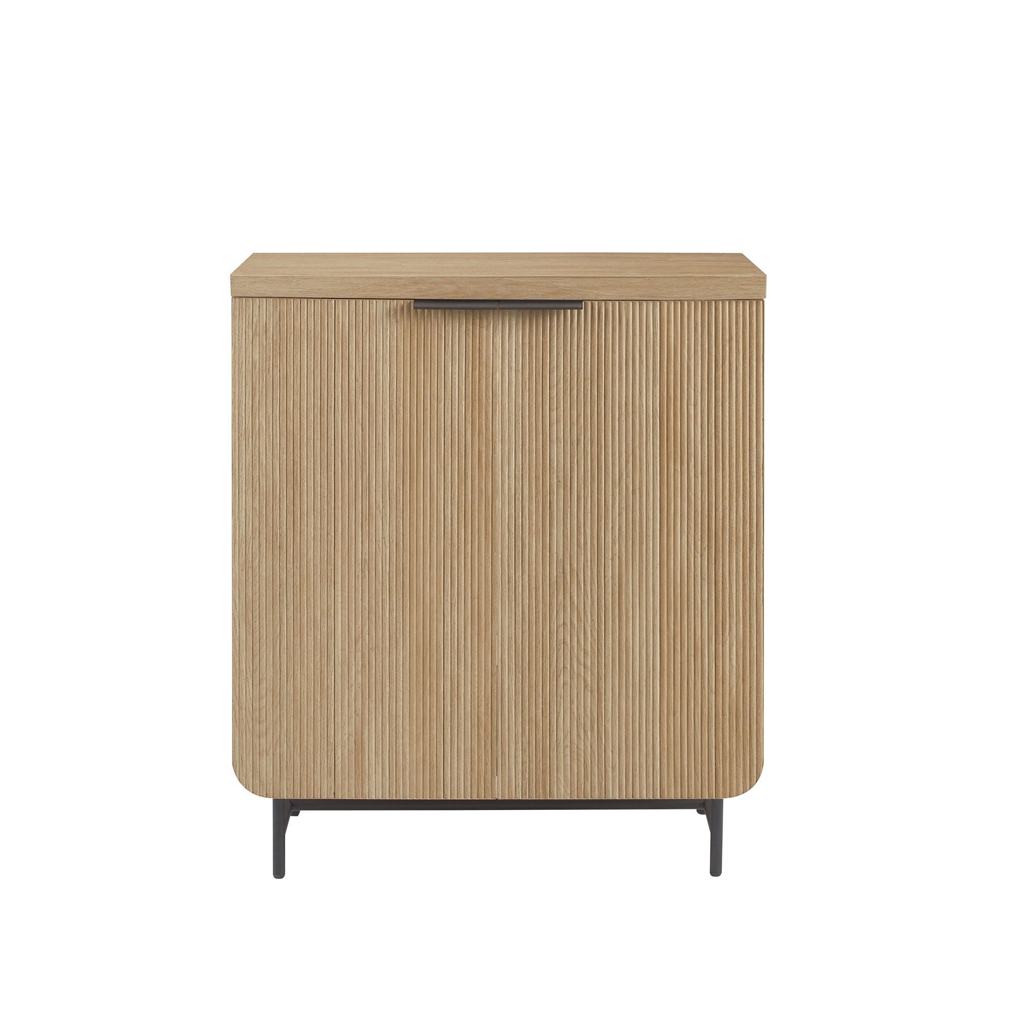 Modern Scandi Fluted Door Storage Console - Coastal Oak - Best Buy Furniture