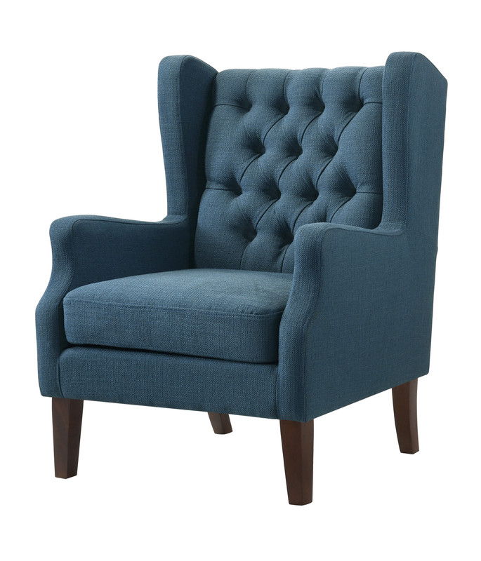 Irwin - Linen Button Tufted Wingback Chair - Best Buy Furniture