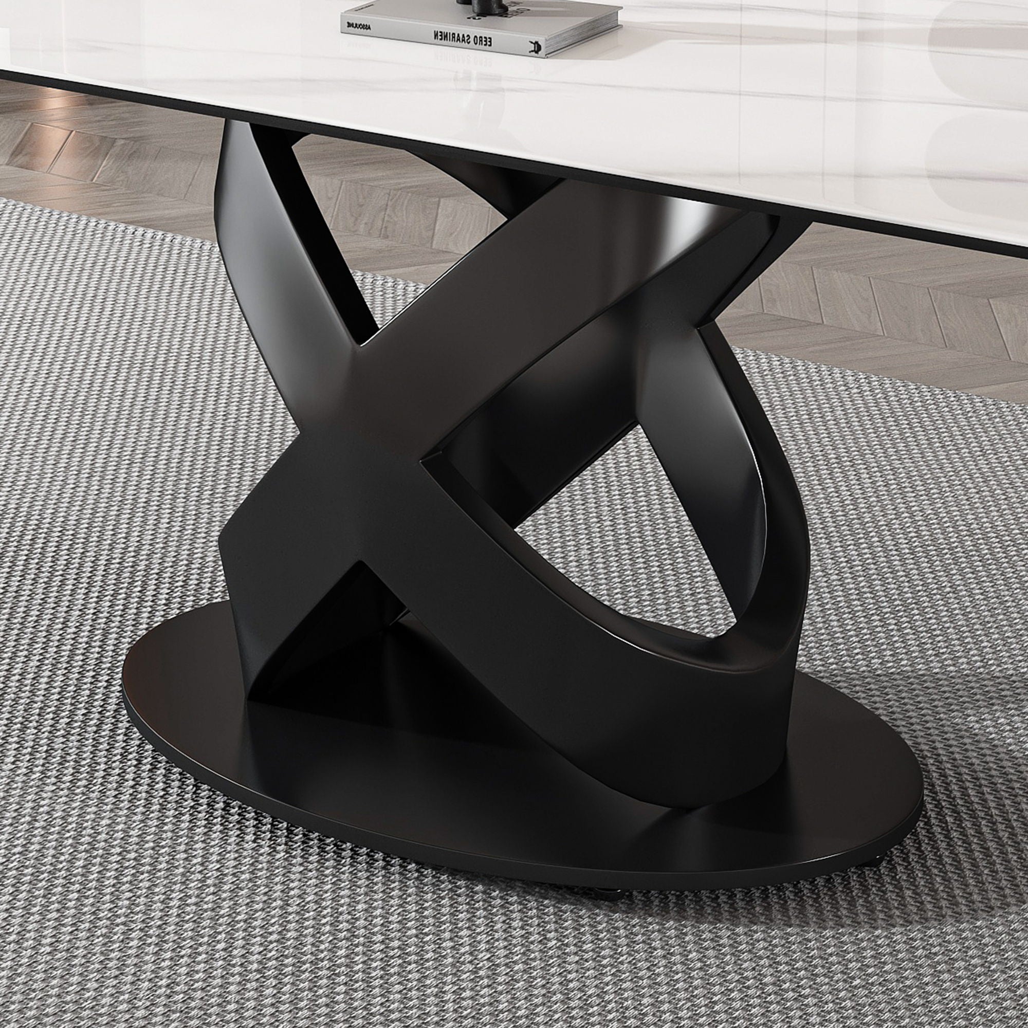 Rectangular Dining Table - Black / White