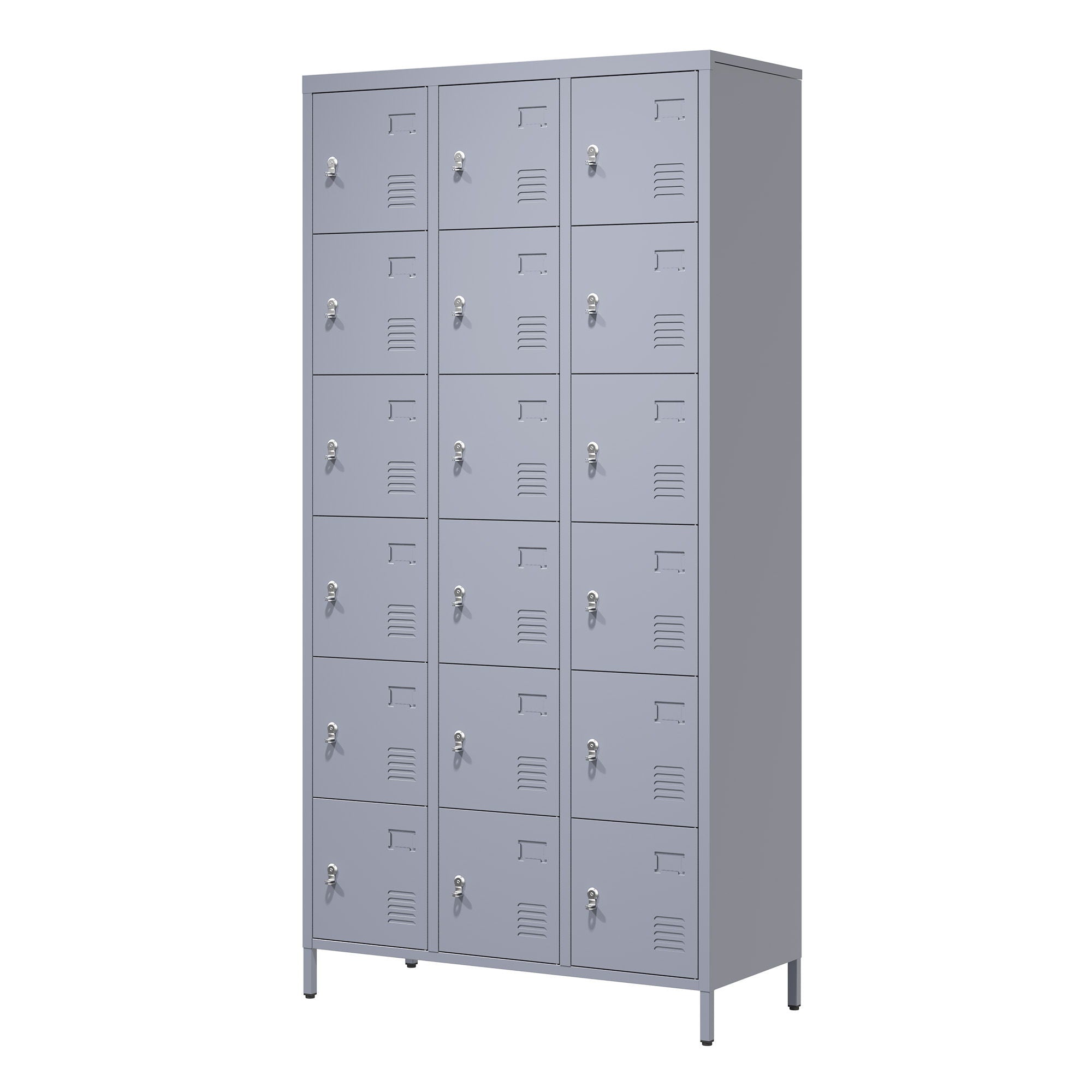 Lockers 18 Door With Lock For Employees, Storage Cabinet For Home Gym Office School Garage - Gray