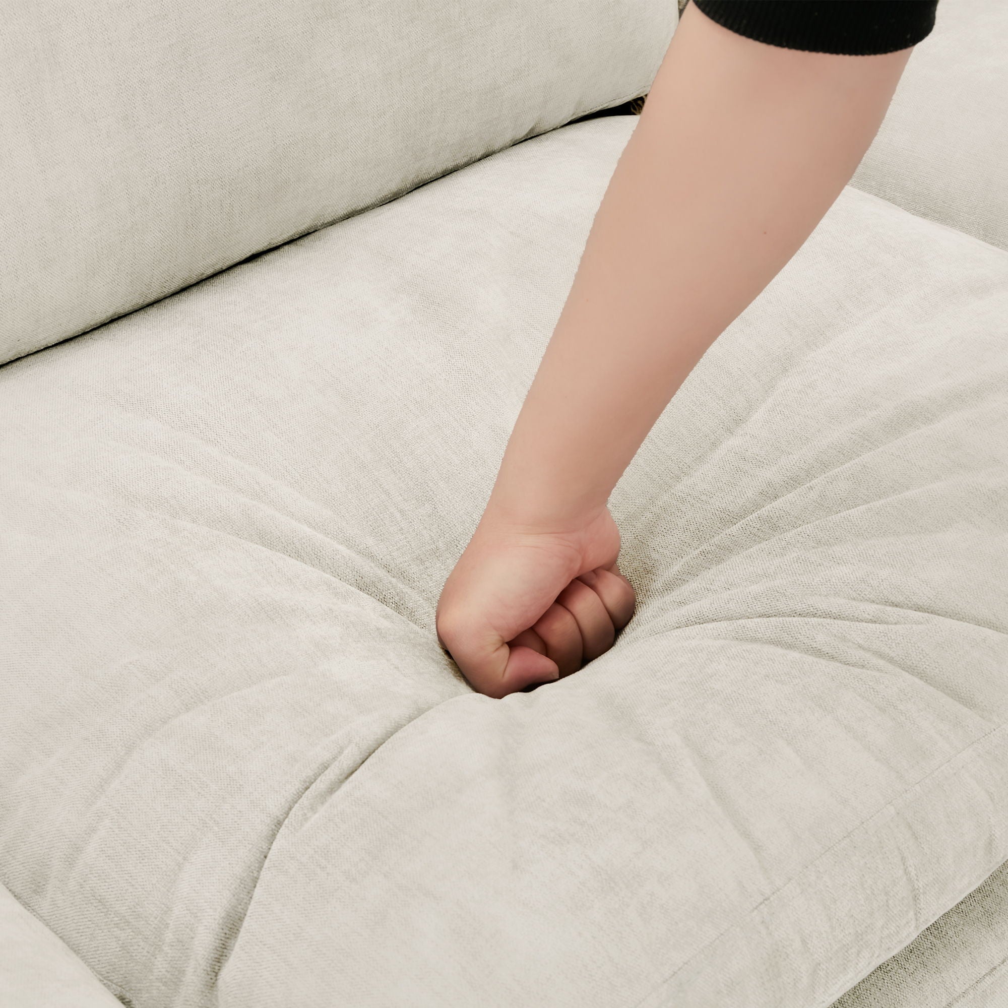 Cozy Upholstered 3 Seater Sofa With Double Cushion