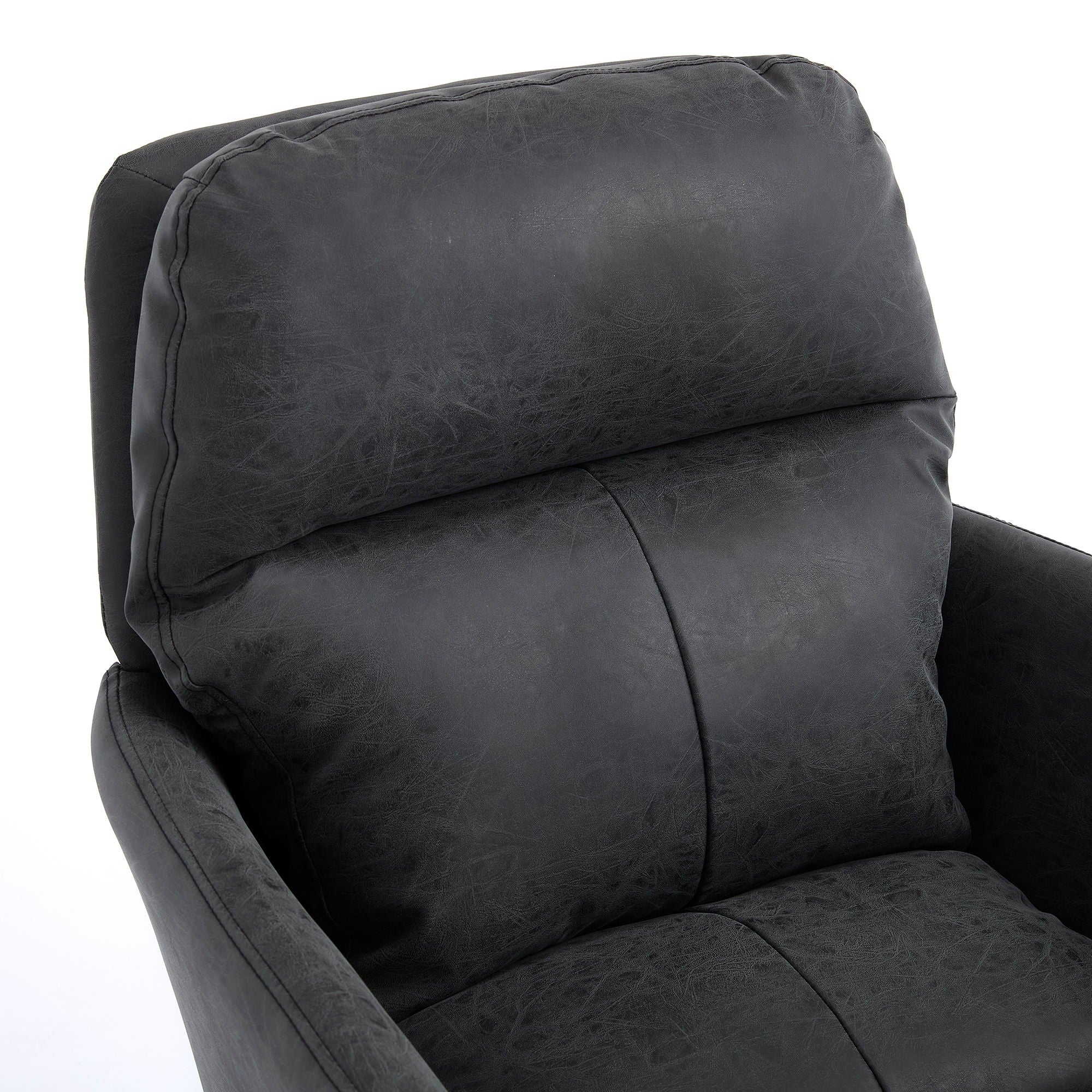Adjustable Office Chair, Ergonomic Swivel Chair Leather, Comfortable For Long Sitting, Versatile Home And Office Use - Black