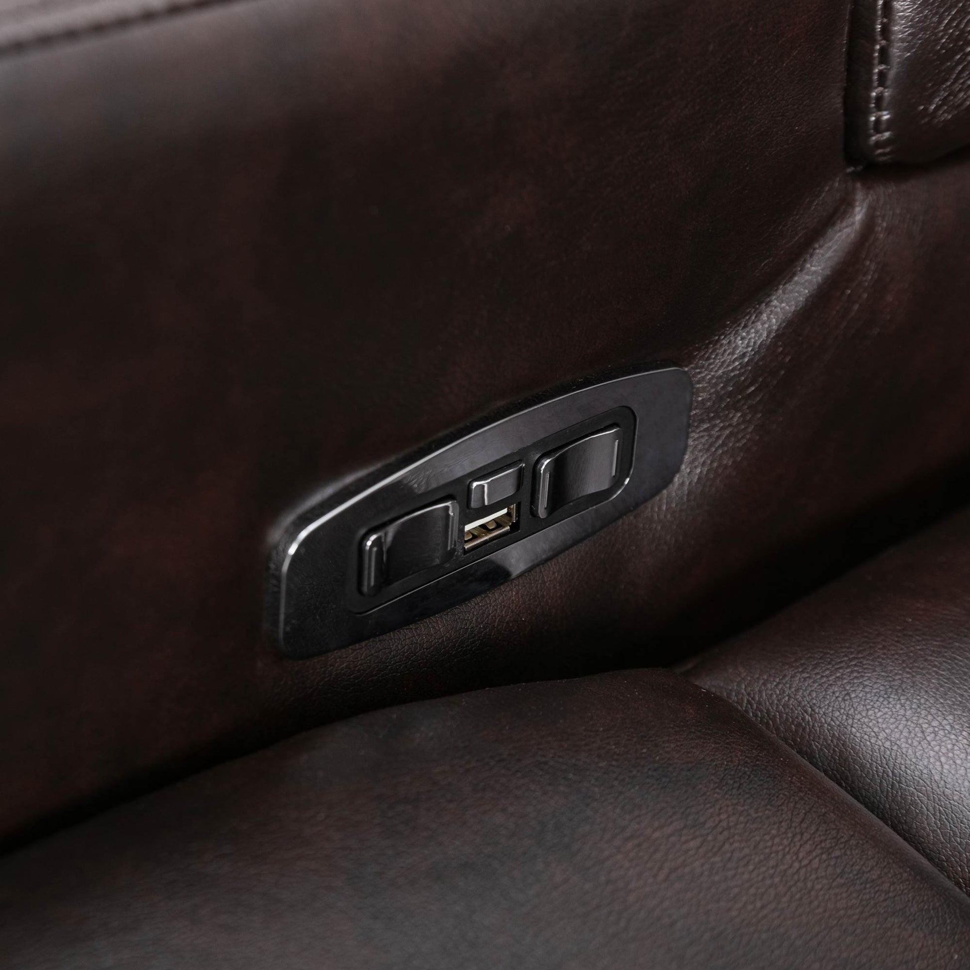 Power Recliner With Storage Arms, Cupholders, Swivel Tray Table And Cell Phone Stand - Brown - Best Buy Furniture