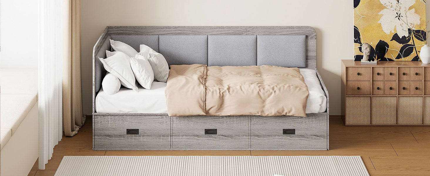 Daybed With 3 Drawers And 3 Storage Compartments