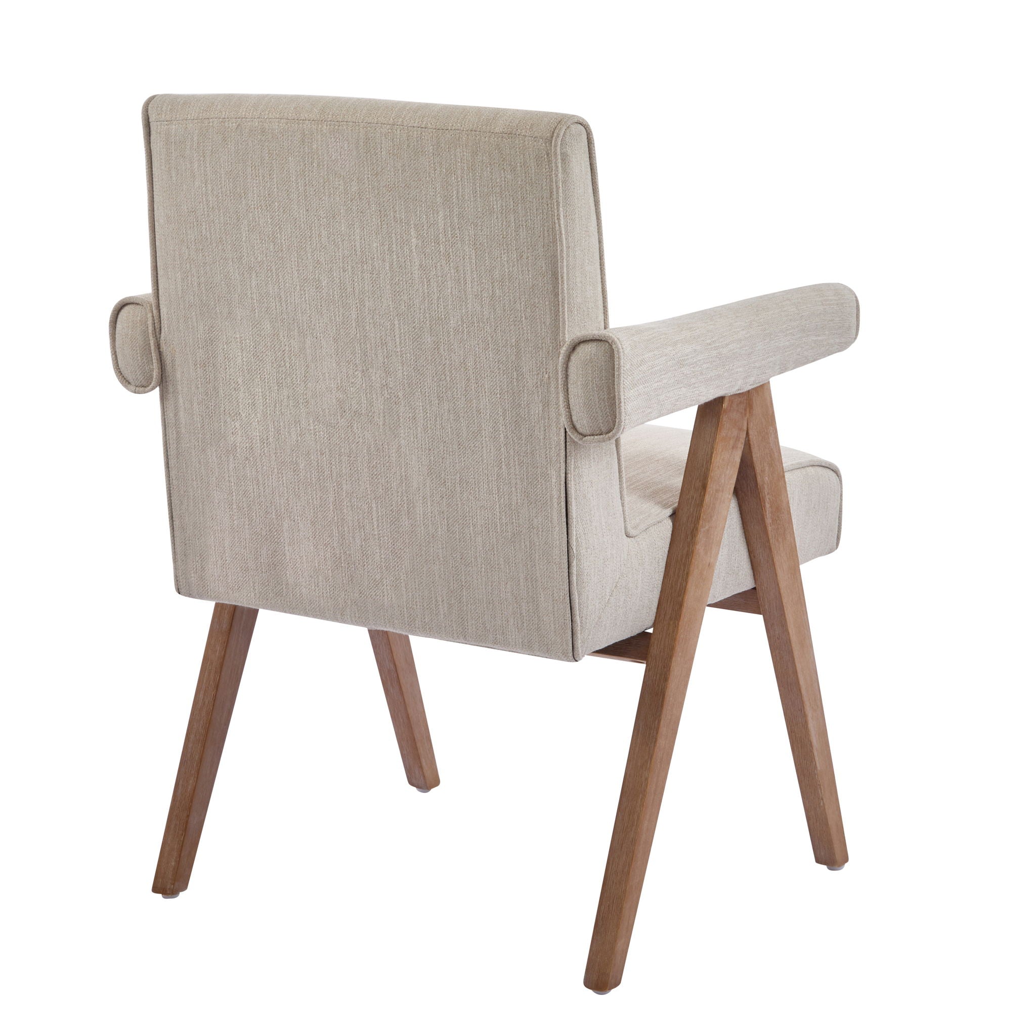 Contemporary Poppy Fabric Dining Armchair With Rubberwood Legs