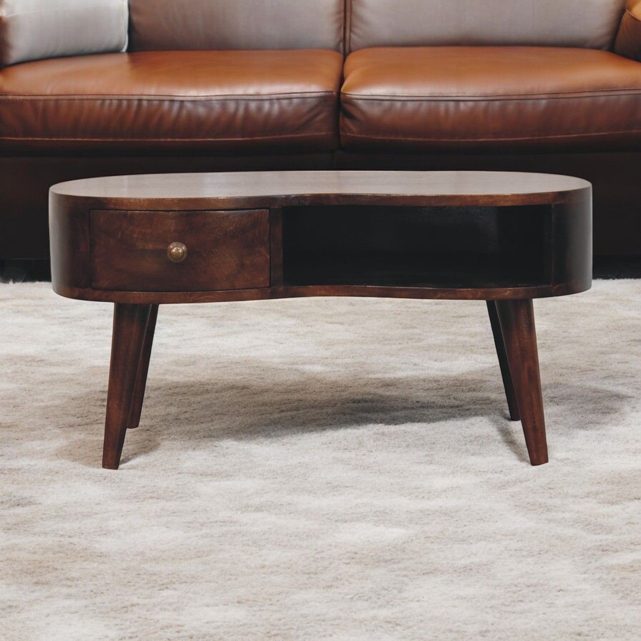 Wave Coffee Table With 1 Drawer