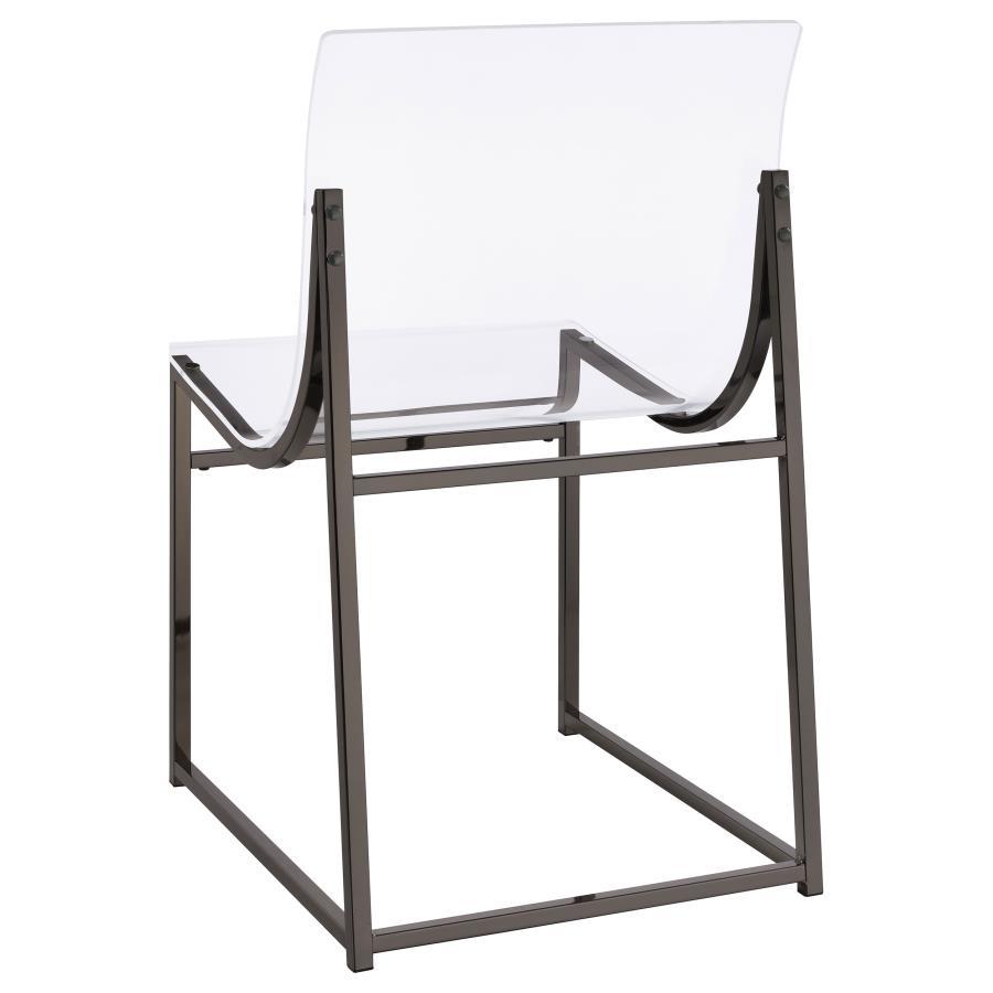 Jillian - 5 Piece Round Mirror Top Dining Set - Black Nickel