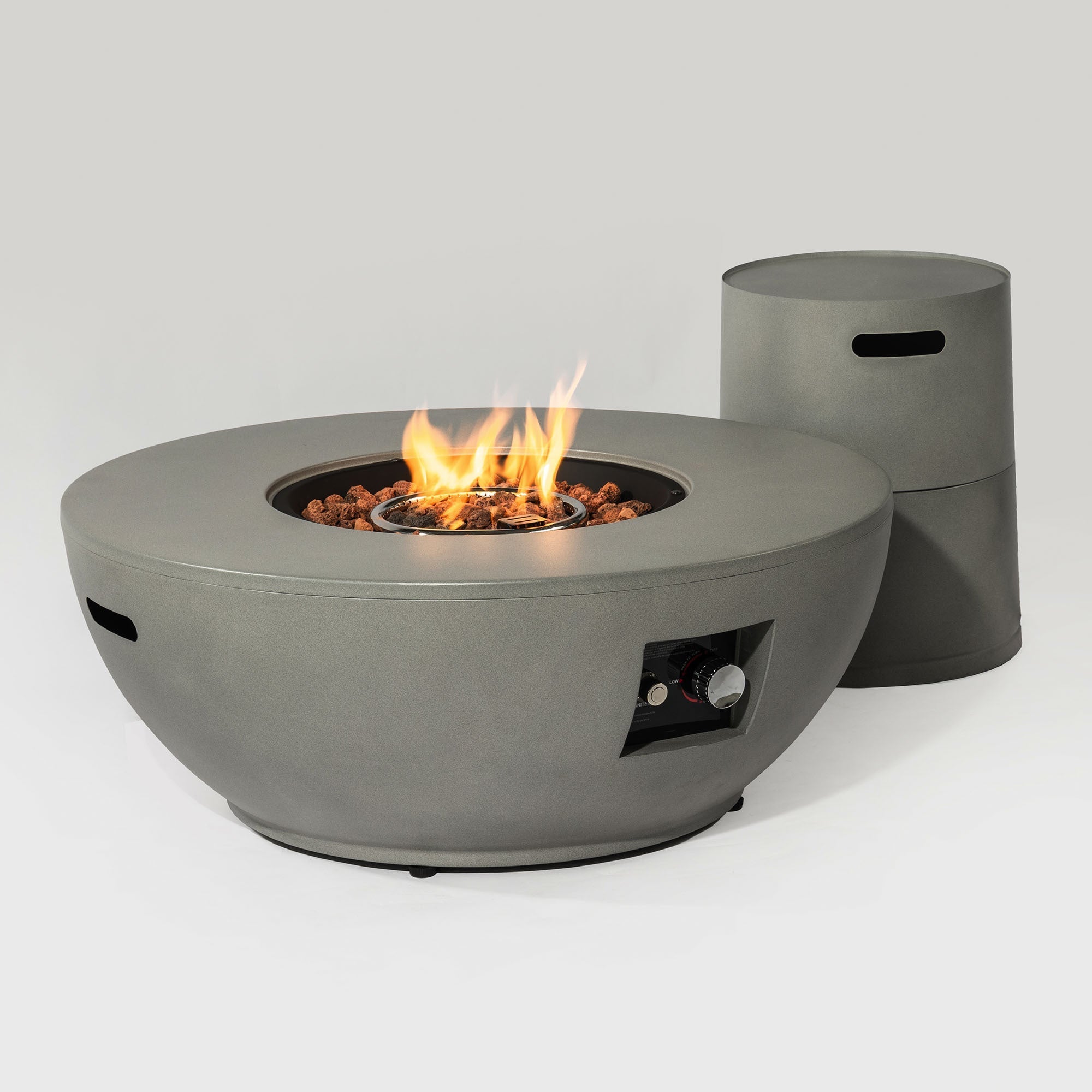36'' Propane Gas Fire Pit Table - Grey Steel