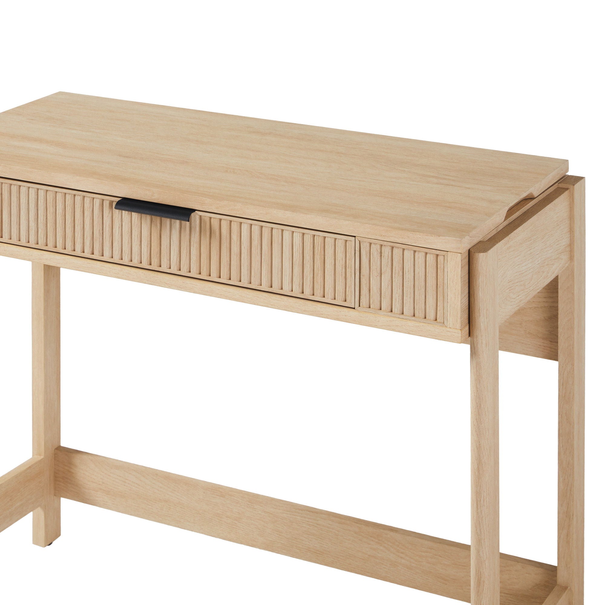 Transitional Reeded Writing Desk With Drawer