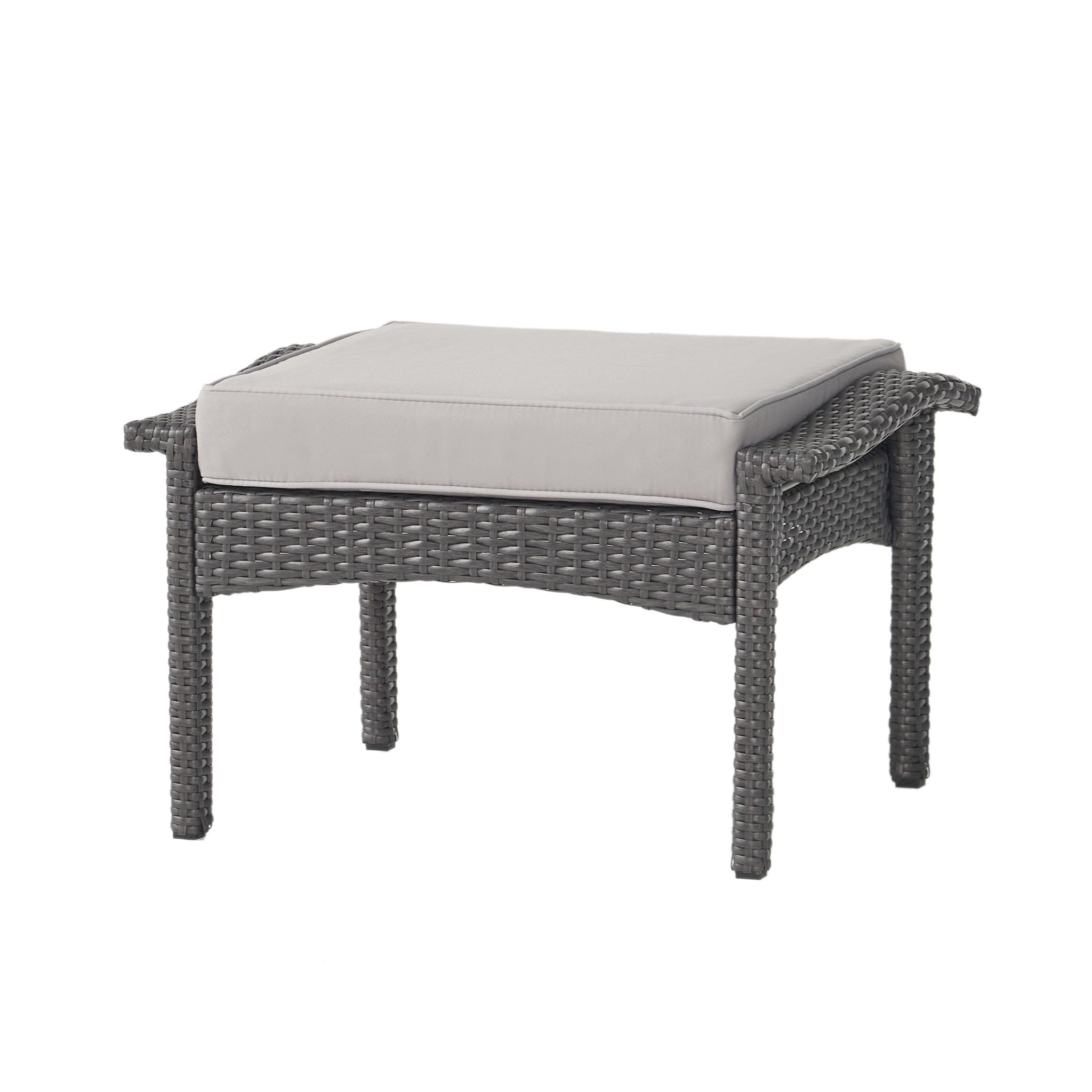 Honolulu - Modern Chat Set of 5 With Wicker - Gray / Silver