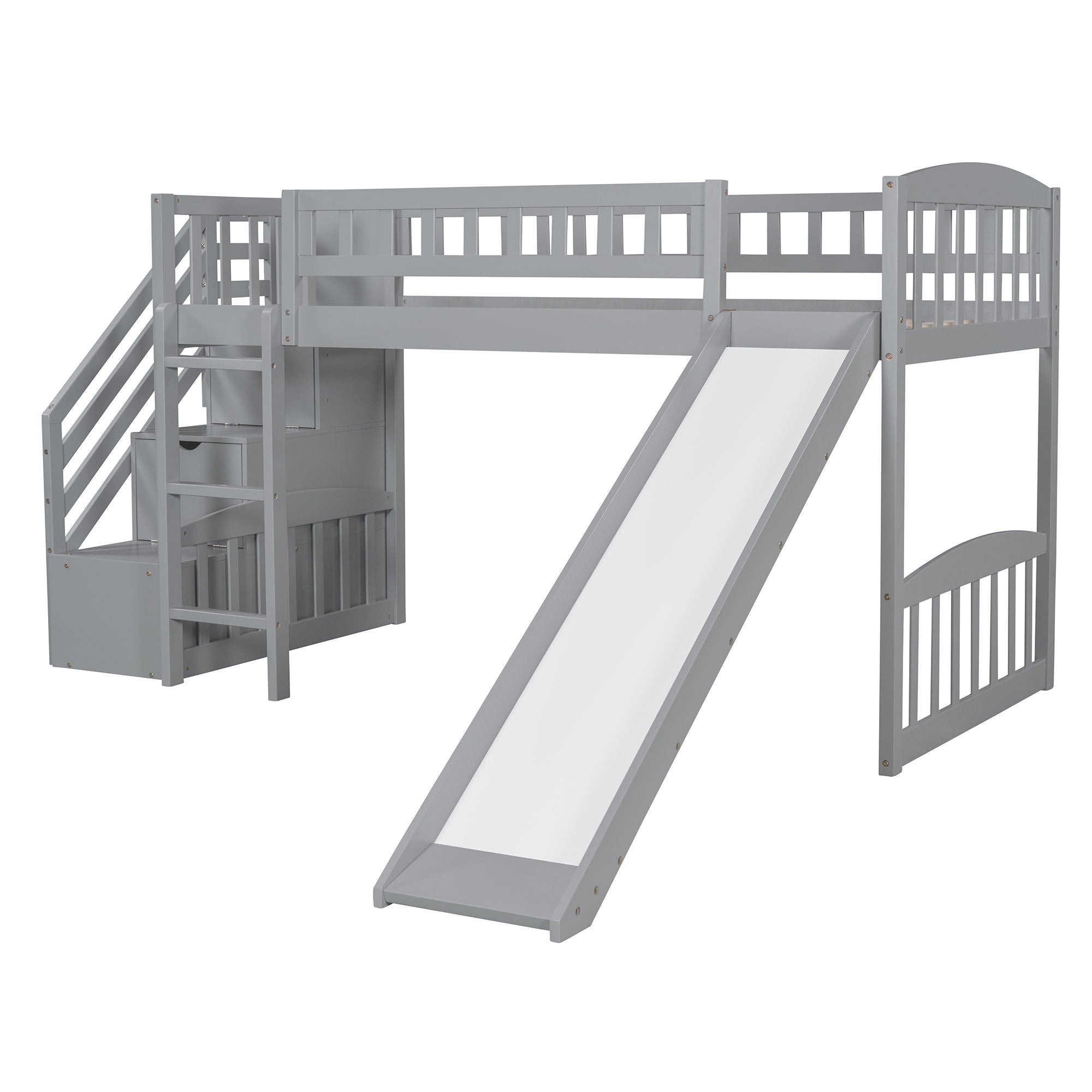 Loft Stairway Bed With 2 Drawers And Slide