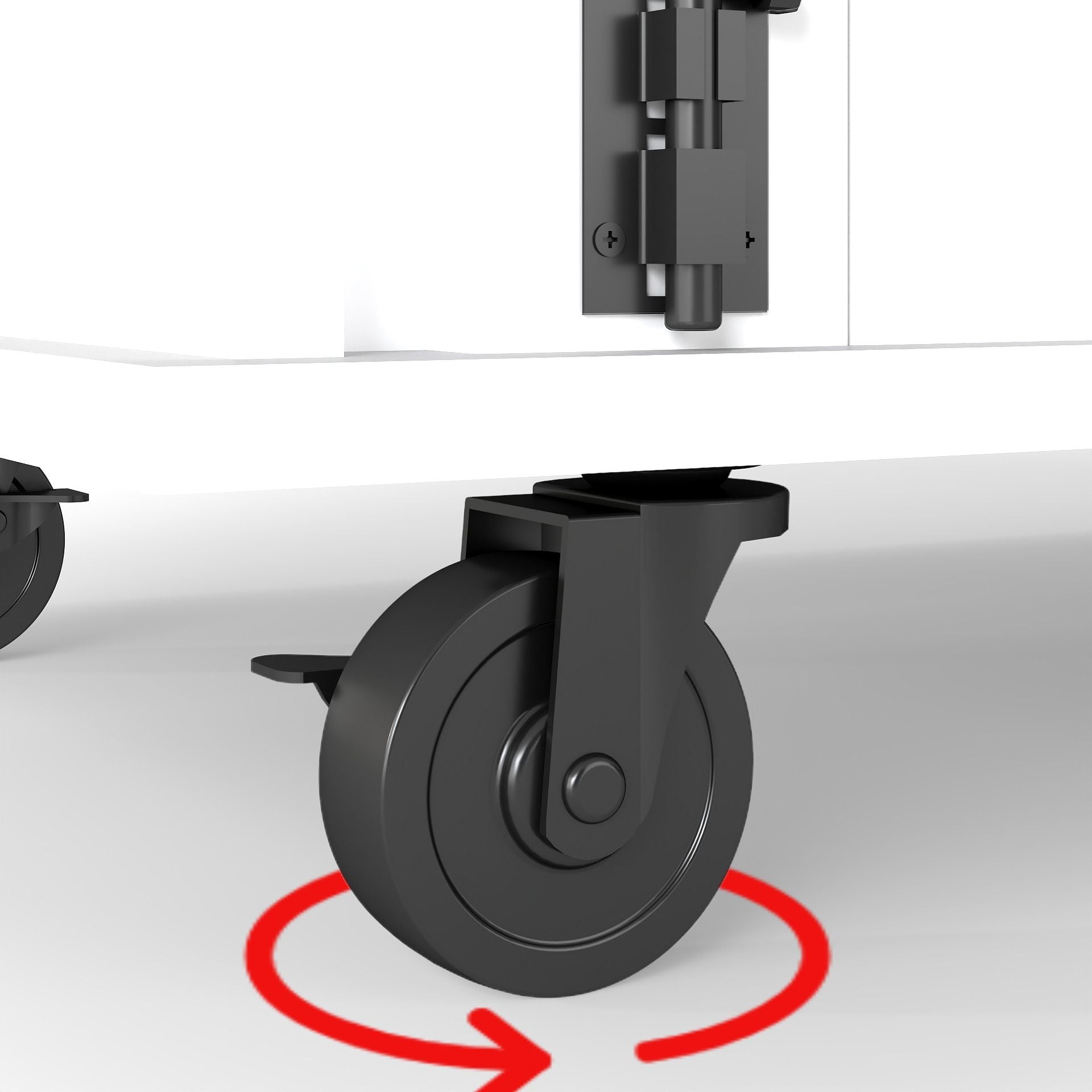 Mobile Dog Crate With Flip Top Feeding Door, Dual Access & 5 Caster System (2 Locking) - Brown White