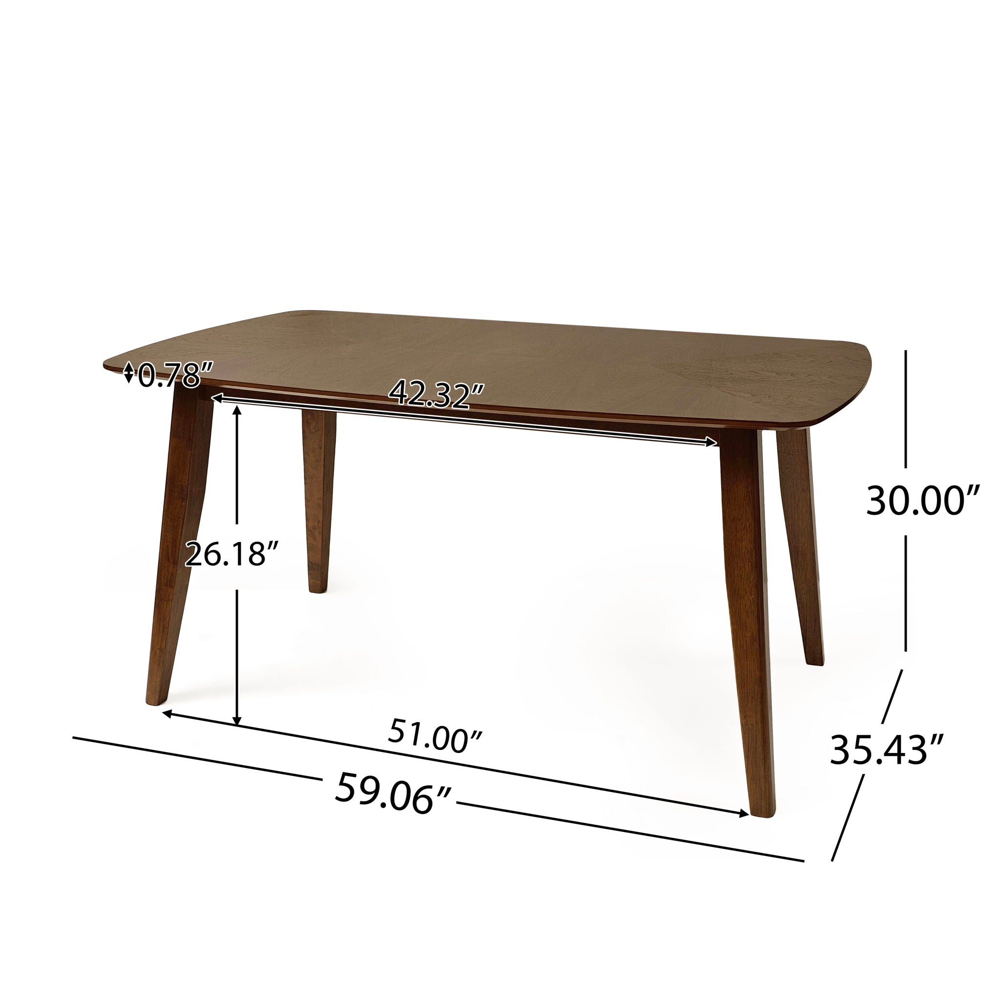 7 Piece Mid - Century Dining Set With Upholstered Dining Chairs, Dining Table