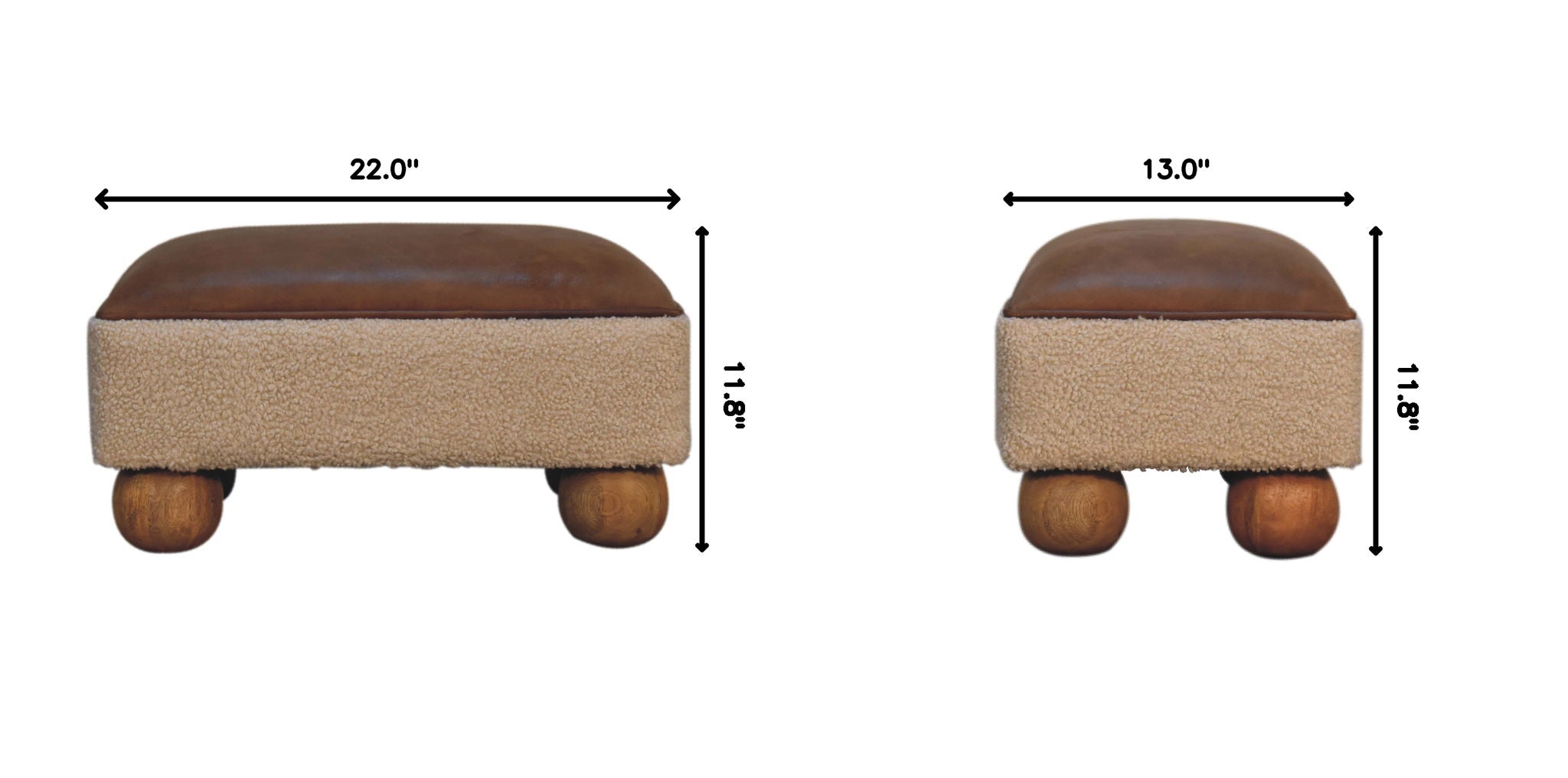 Vintage Ball Footstool - Brown