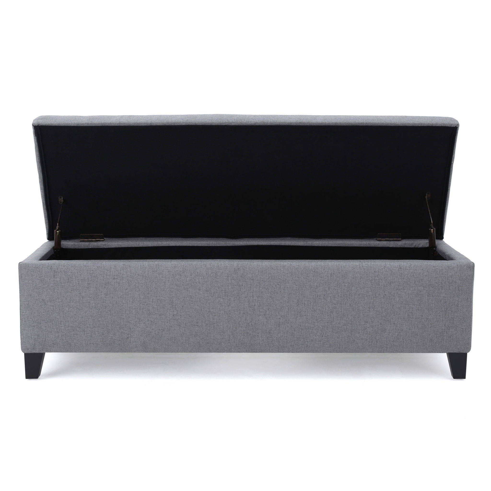 Contemporary Storage Ottoman Bench With Polyester Upholstery