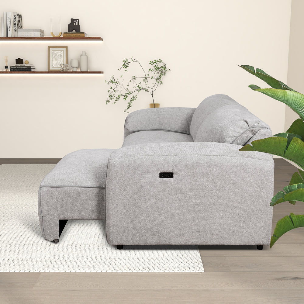 Cleveland - Dual Power Convertible Sofa - Silver