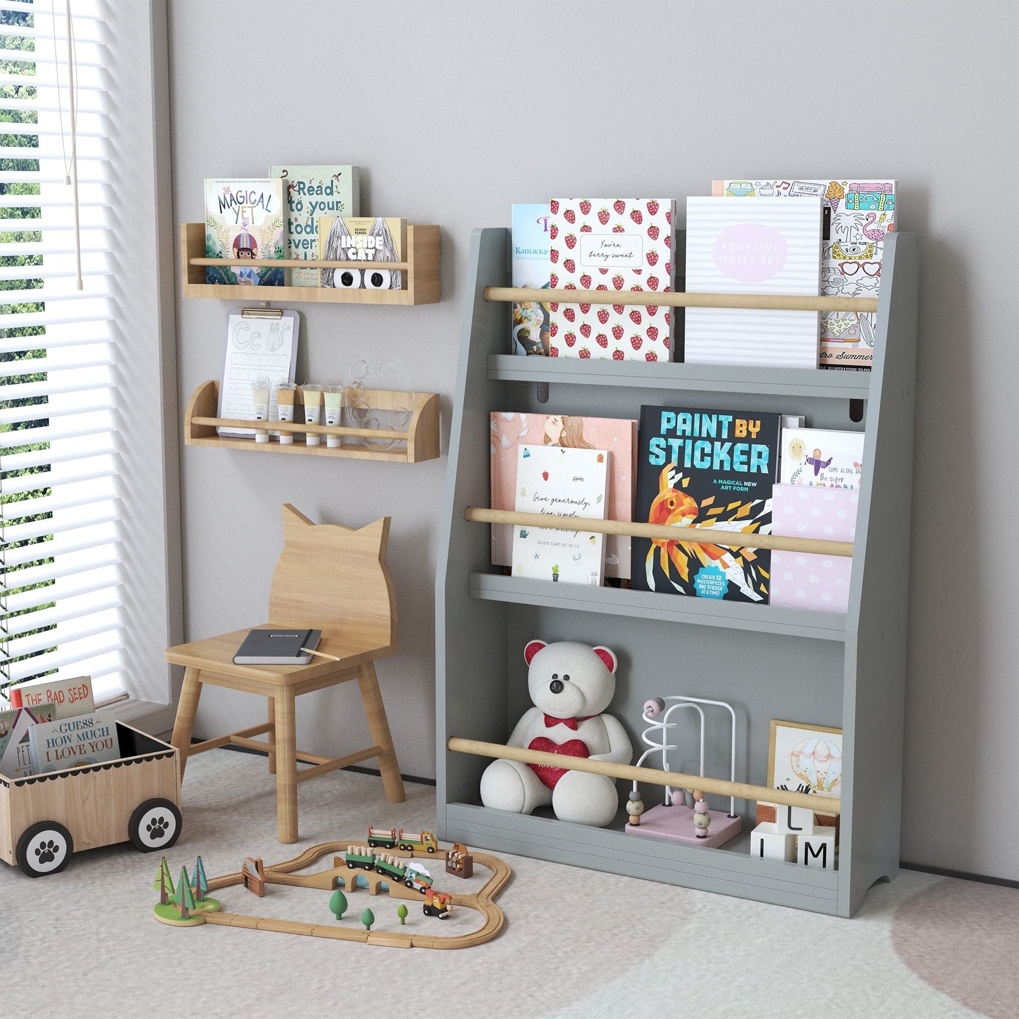 3 Tier Book Shelf, Compact Storage For Bedrooms