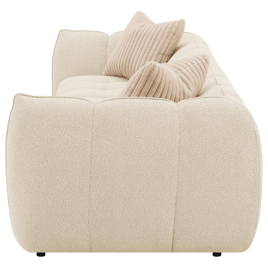 Winchester - Boucle Upholstered Extra Long Sofa - Sand Pebble - Best Buy Furniture
