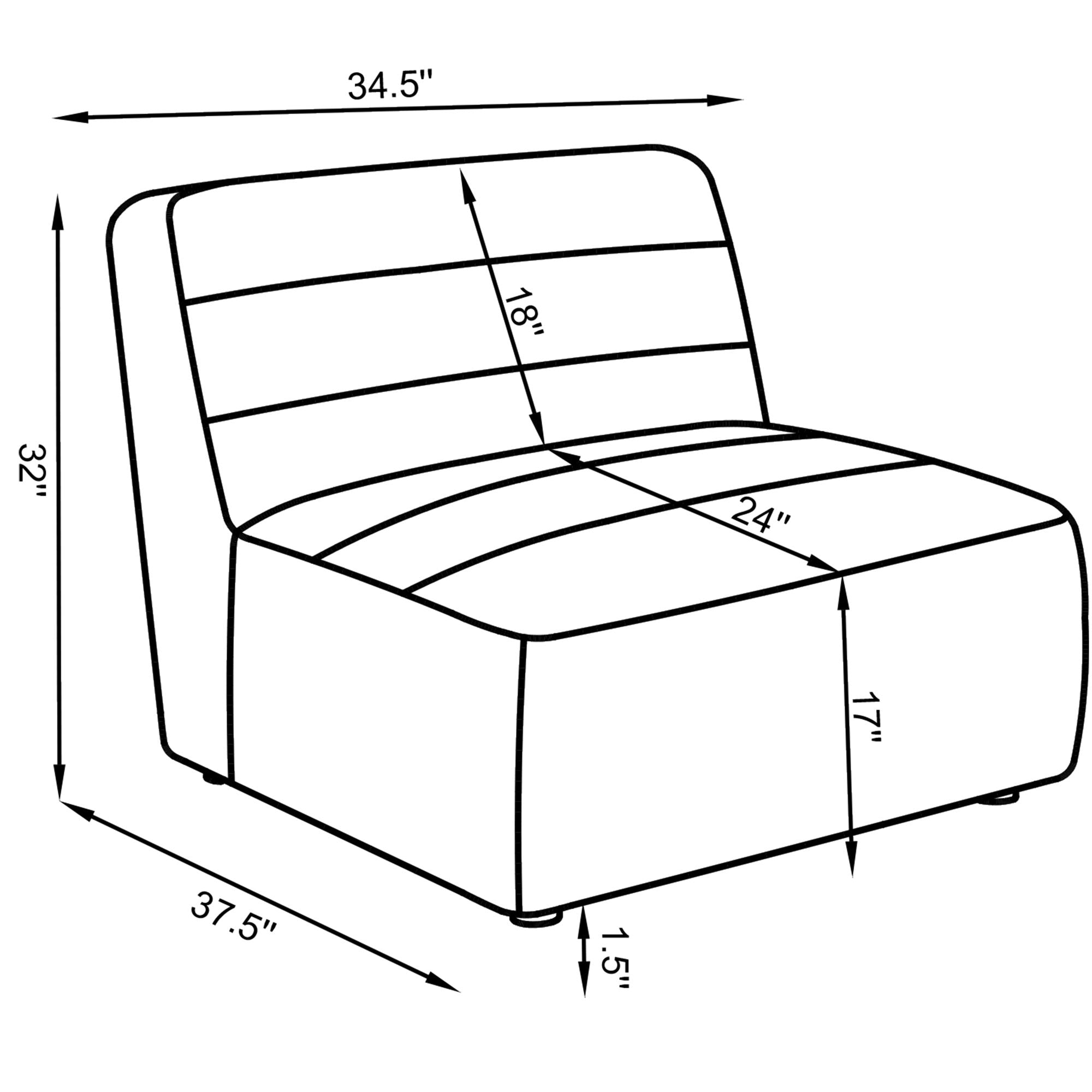 Bonnie - Upholstered Armless Chair With Channel Tufting - Ivory