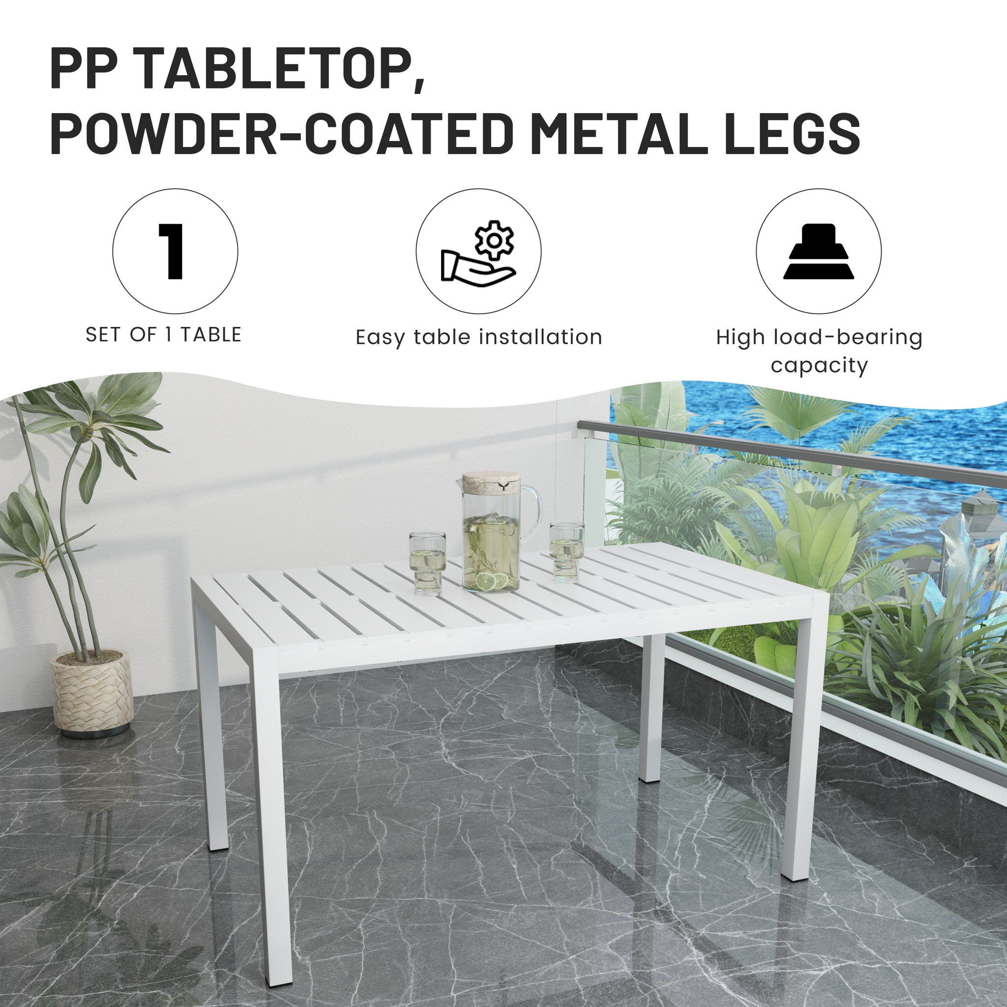 4 Piece Set Of Single Chairs With Long Table