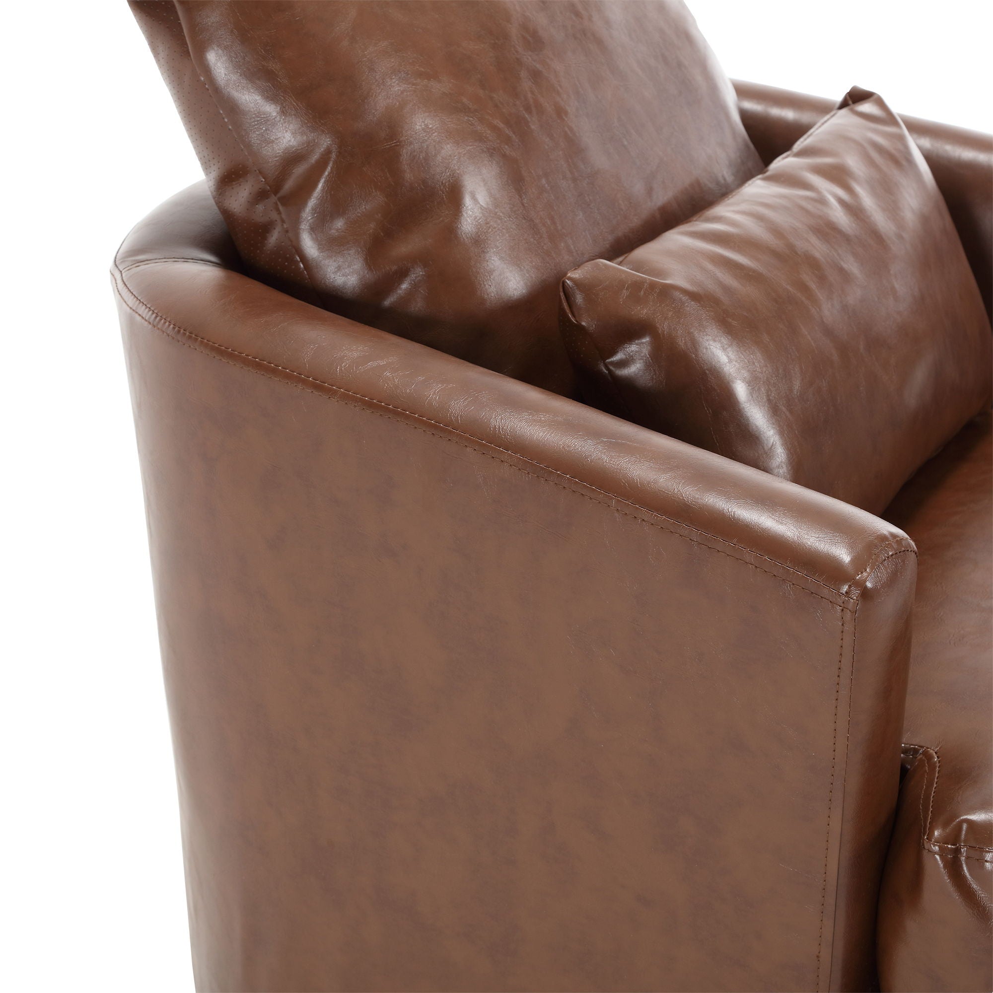 Modern Barrel Comfy Round Accent Sofa Chair, 360 Degree Swivel