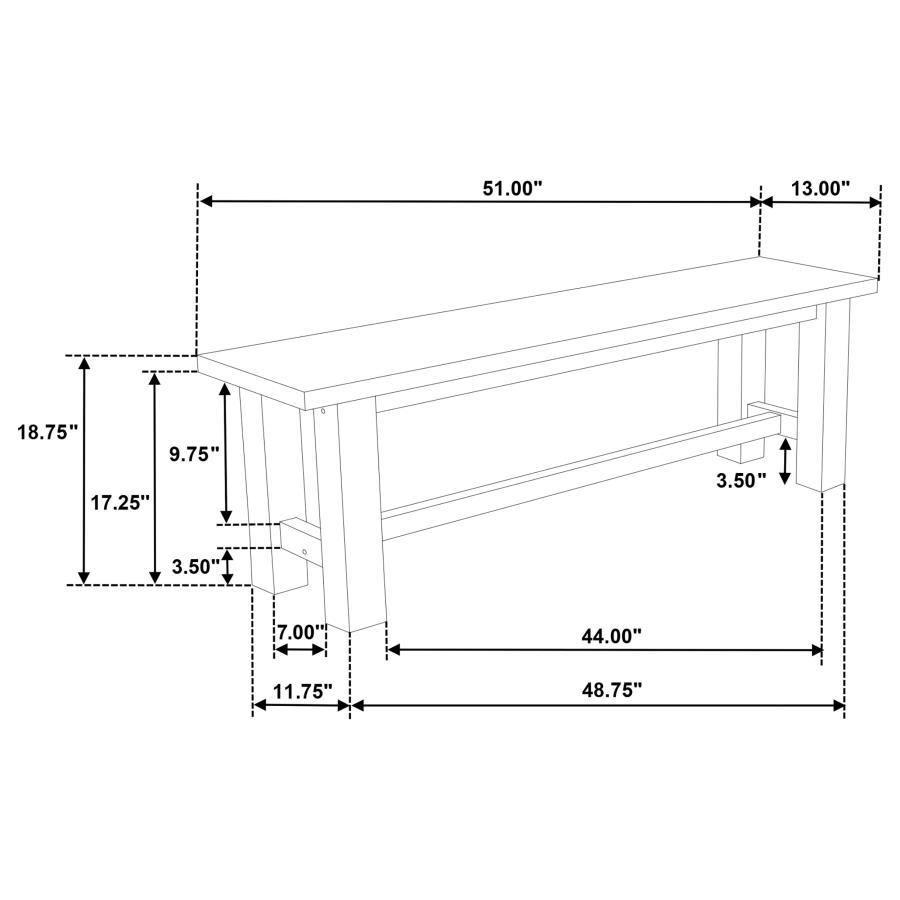 Cardova - 51" Solid Wood Dining Bench - Vineyard Oak - Best Buy Furniture