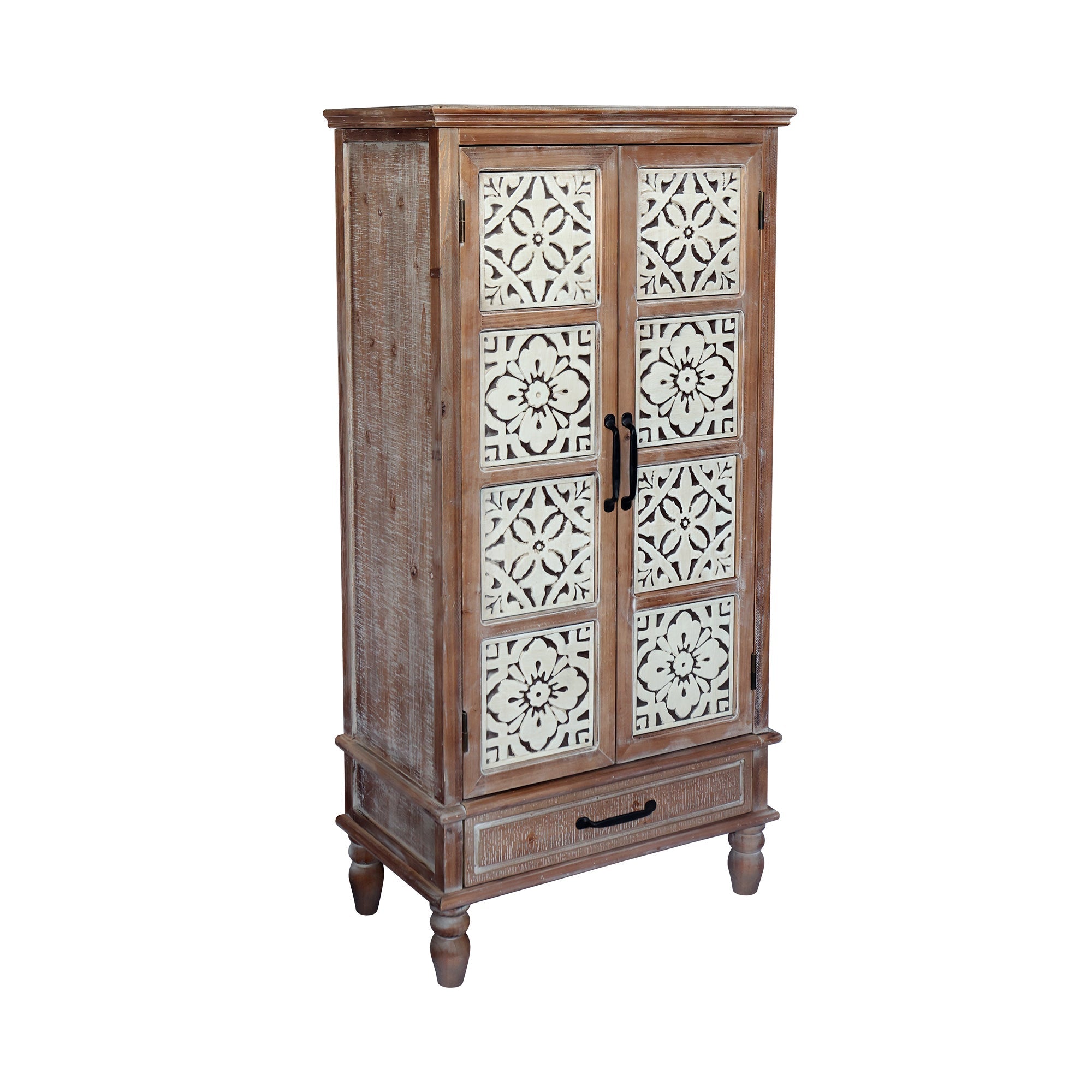 55.12" Tall Tower Storage Cabinet - Rustic Fir Wood Pantry